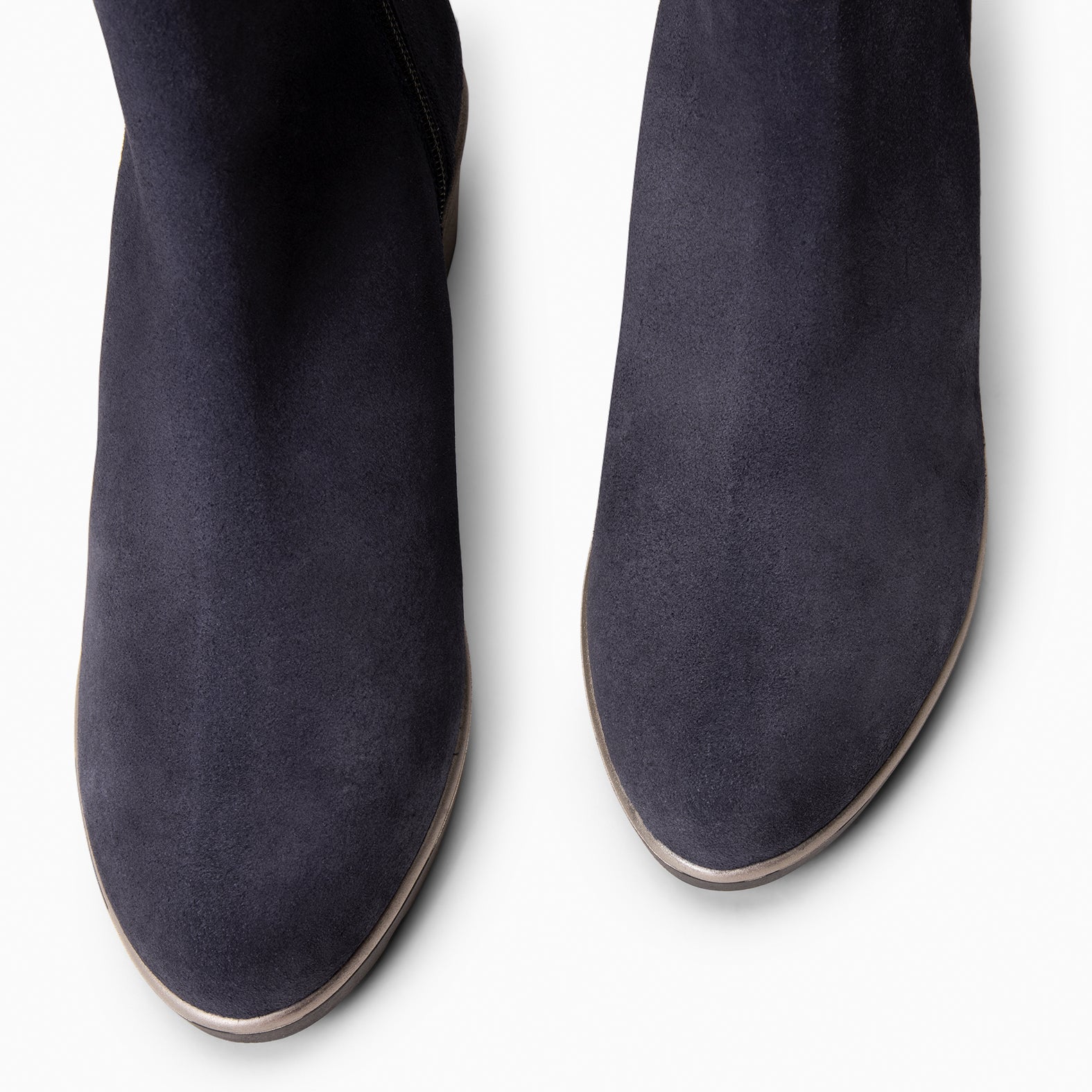 LULEA - bota de cano curto em couro repelente de água AZUL-MARINHO