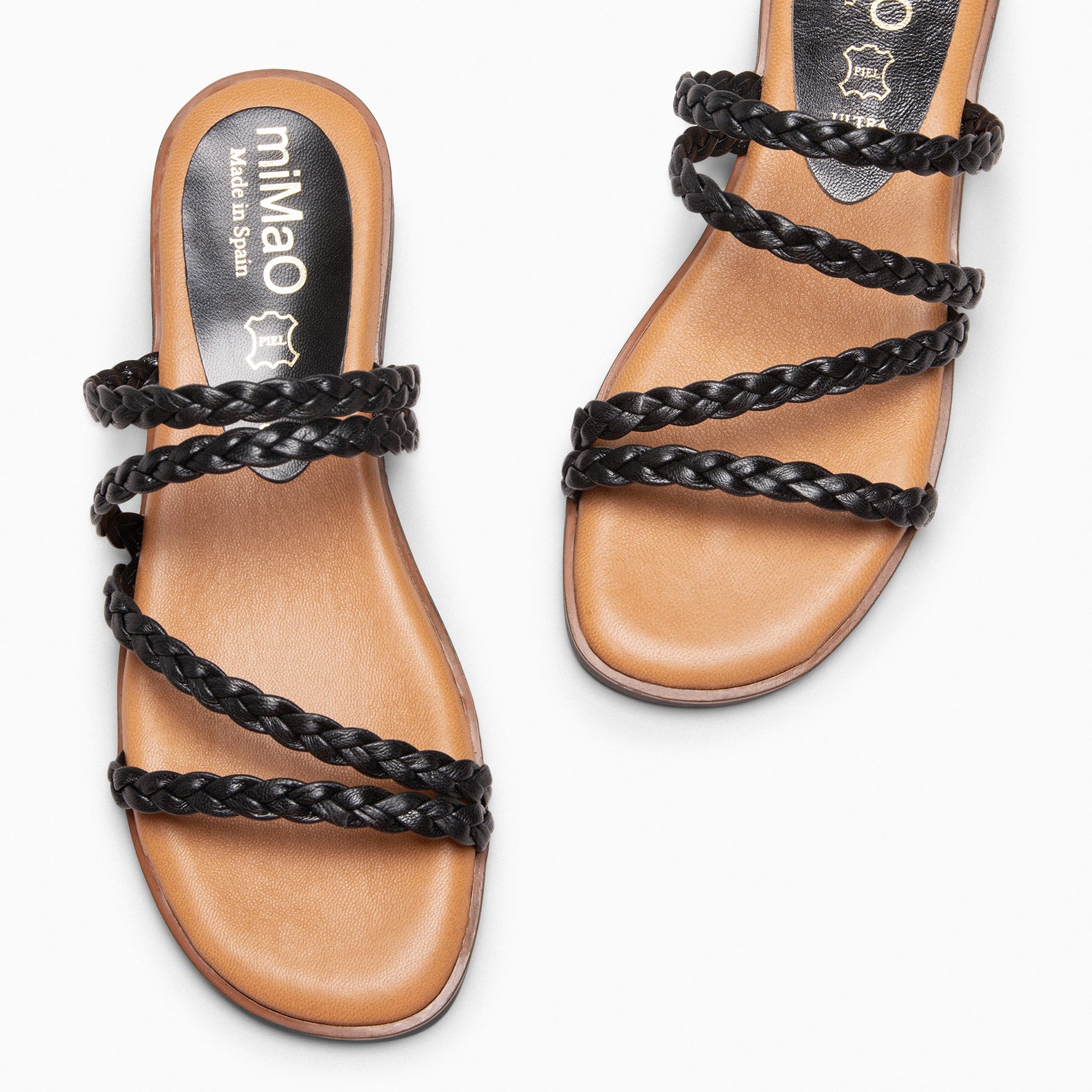 HIDRA - BLACK BRAIDED SANDALS