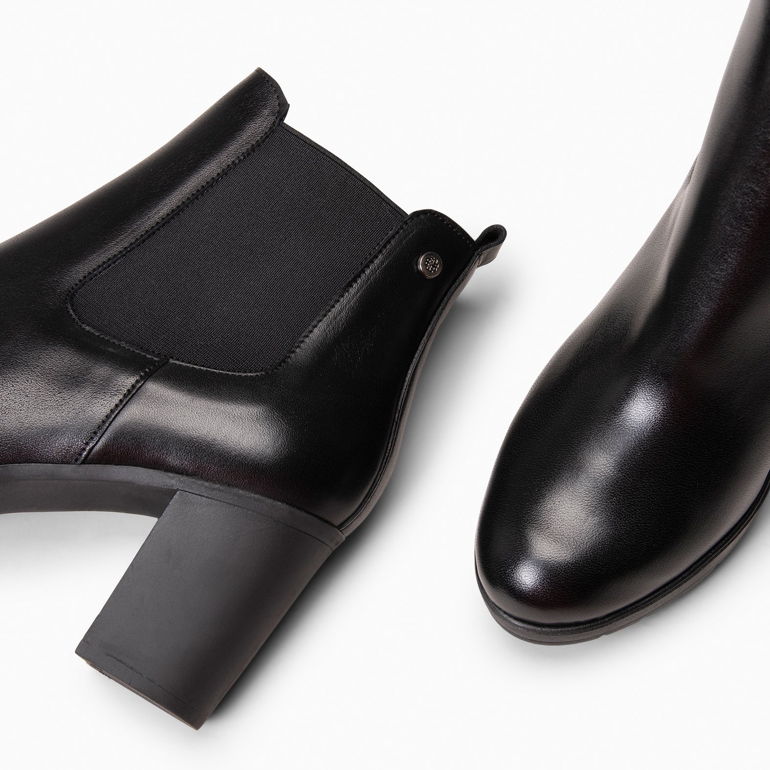 SABRINA – Botin de tacón alto con elástico lateral NEGRO