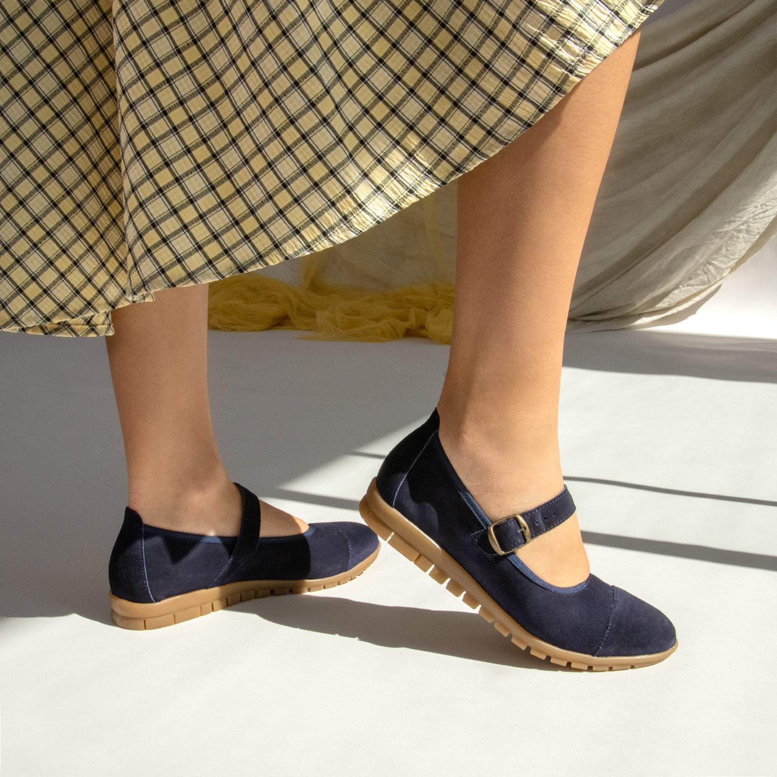 MICAELA - Merceditas de serraje MARINO