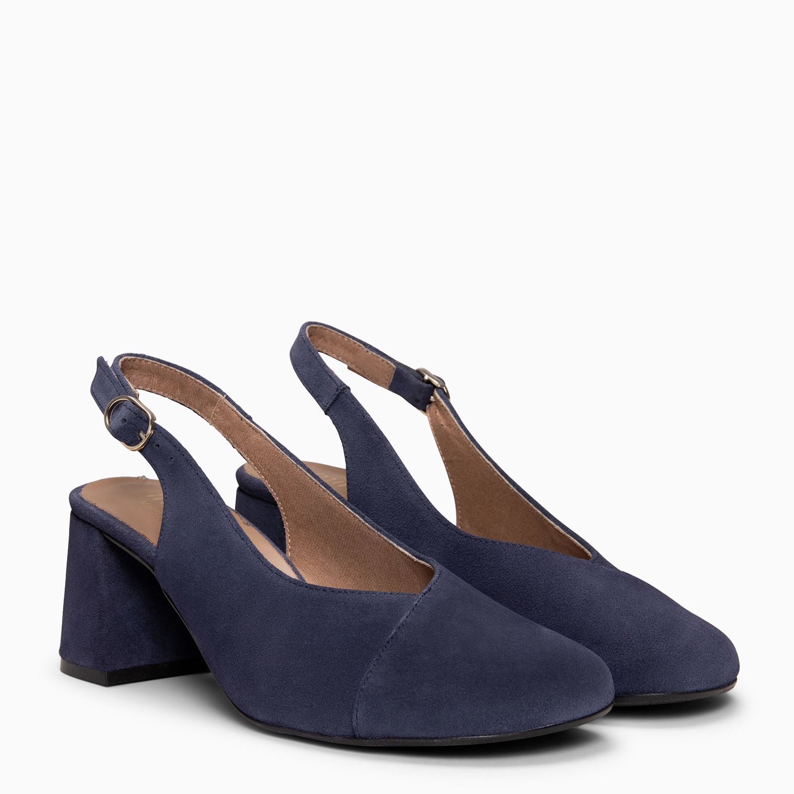 VEGA – Zapato de tacón ancho destalonado MARINO