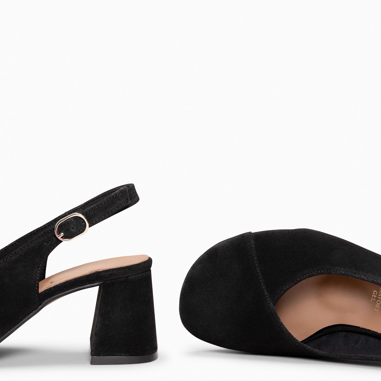 VEGA – Zapato de tacón ancho destalonado NEGRO