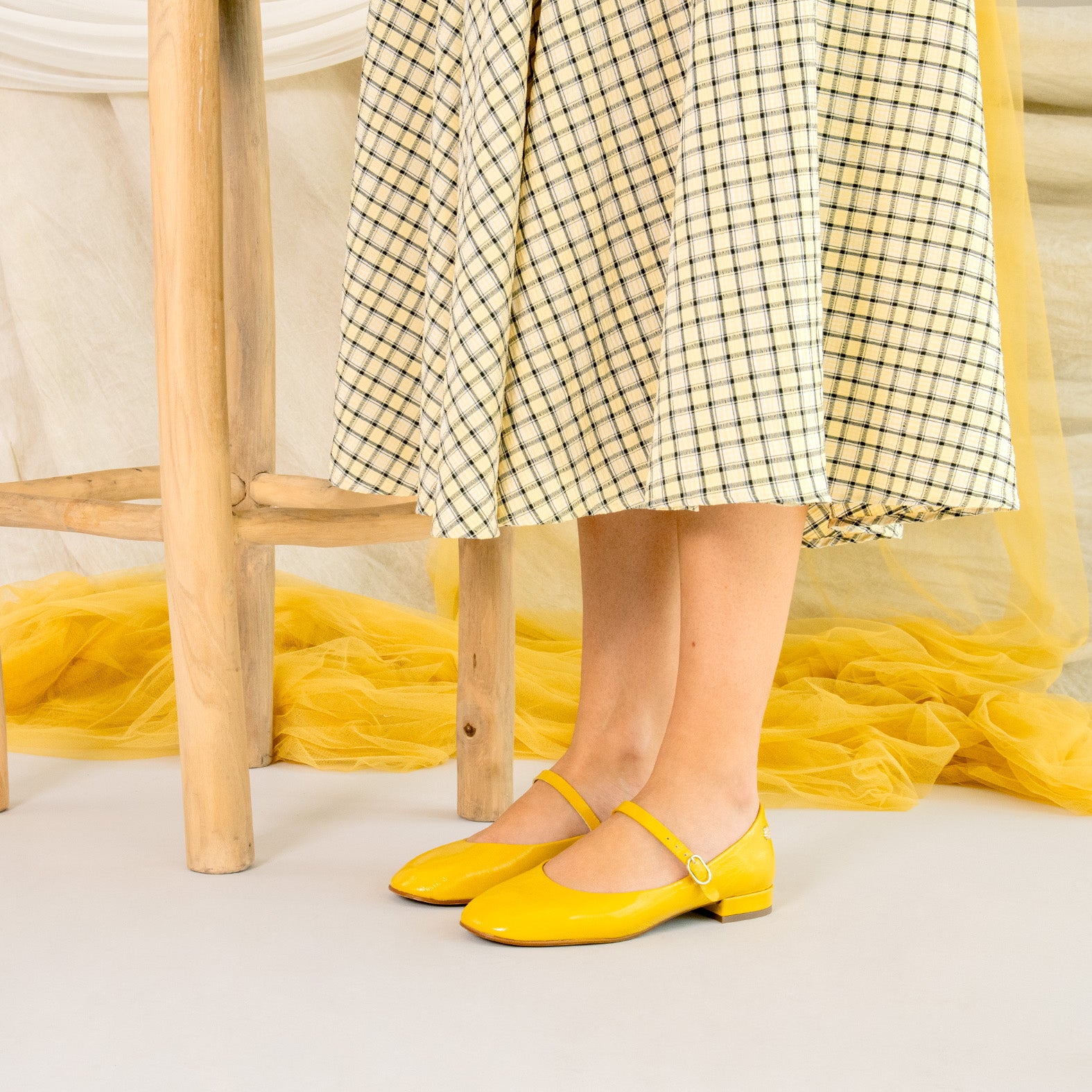 Mary　yellow ZOE - YELLOW Mary Jane with adjustable strap | miMaO ®