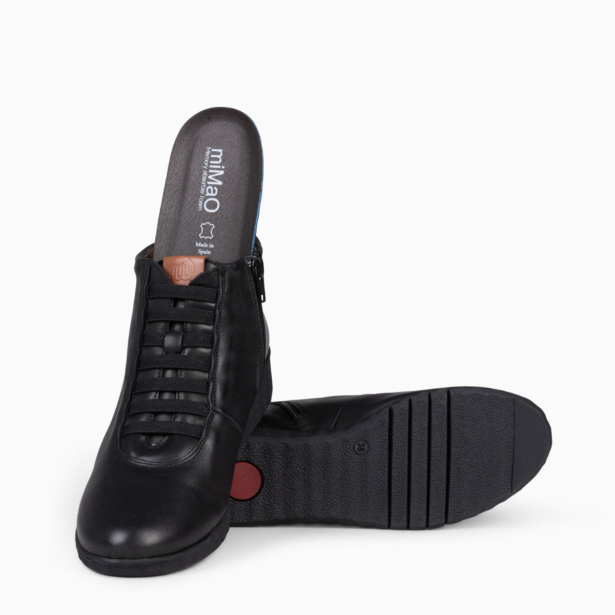 FLEXY - BLACK NAPA LEATHER WOMEN ANKLE SNEAKER