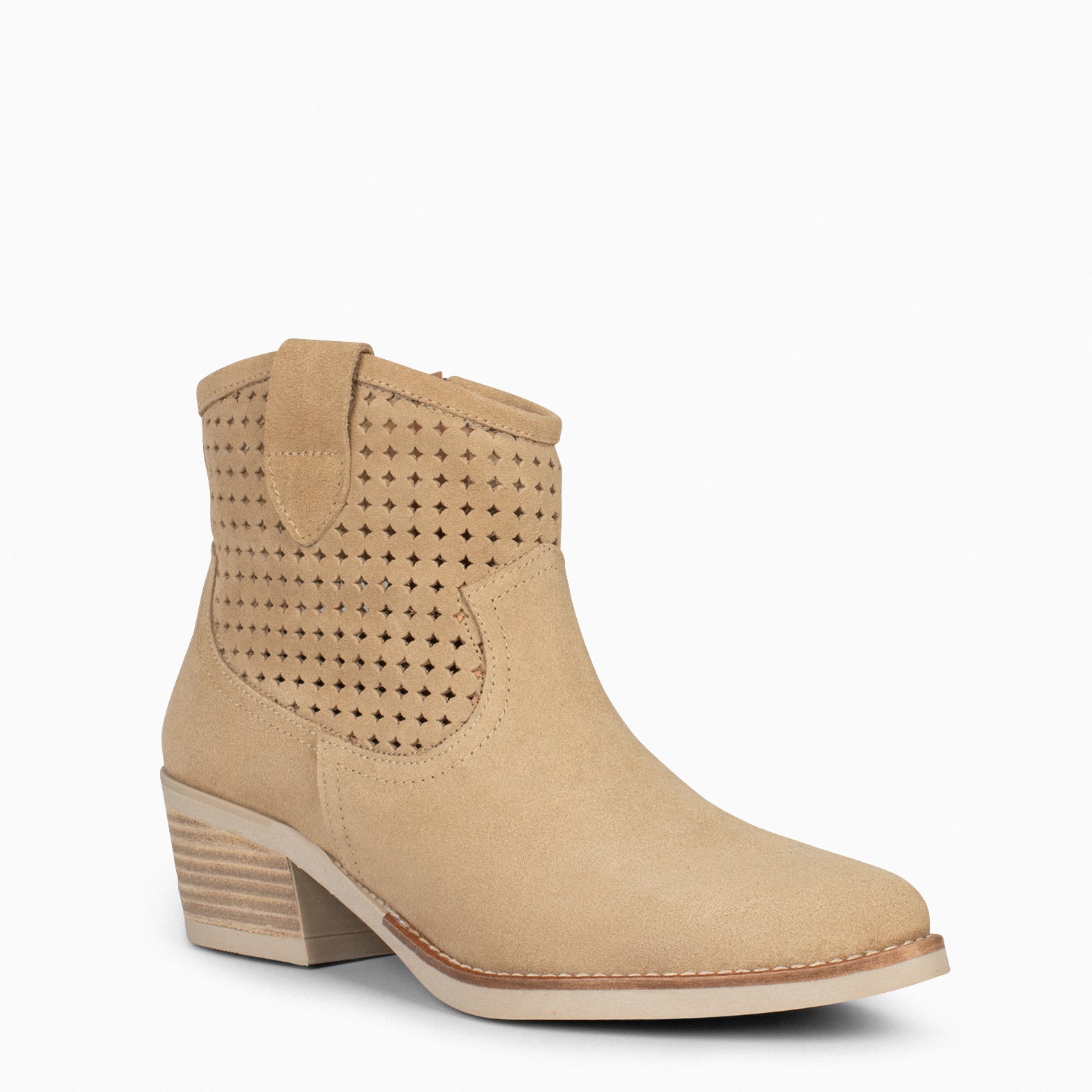 HOUSTON – Bottines cowboy à talon BEIGE
