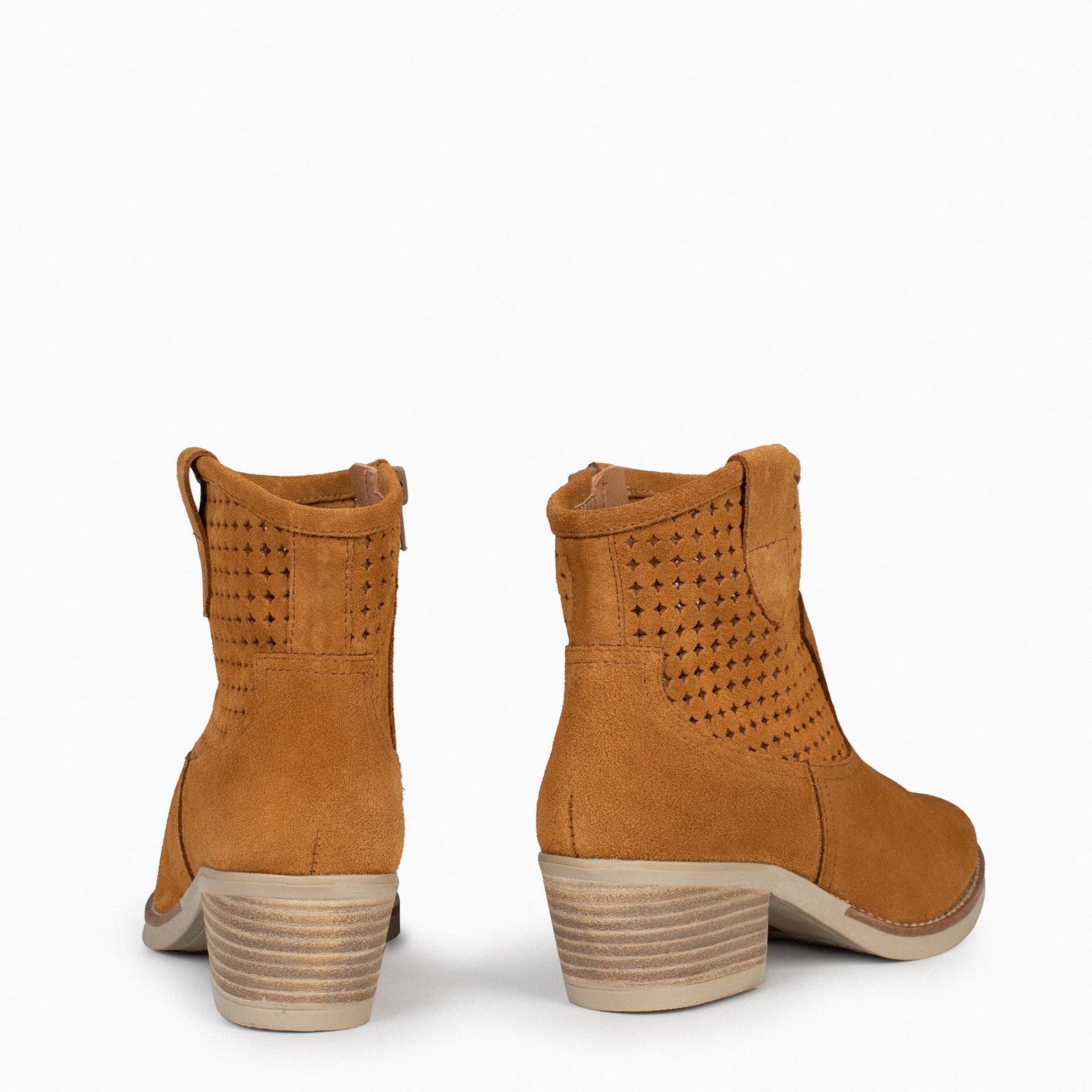 HOUSTON – CAMEL cowboy booties with heel