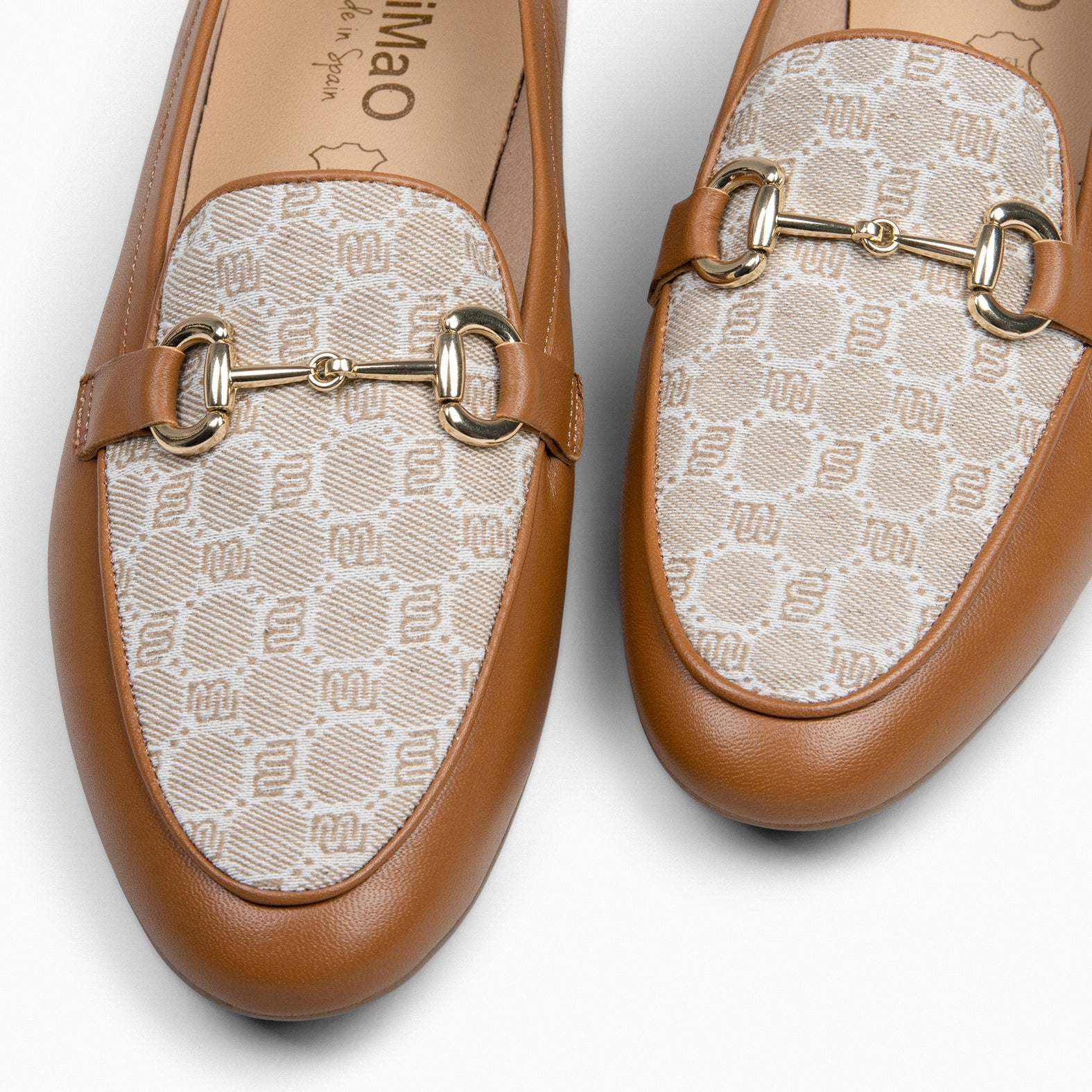 CALYPSO – Mocassins à talon large CAMEL