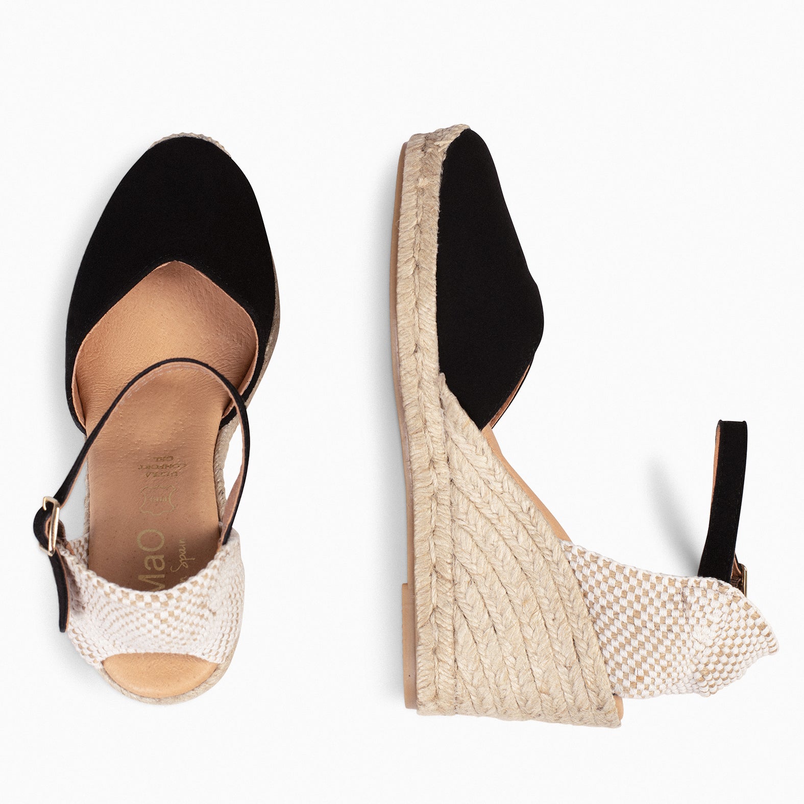 NERJA - BLACK WEDGE ESPADRILLE