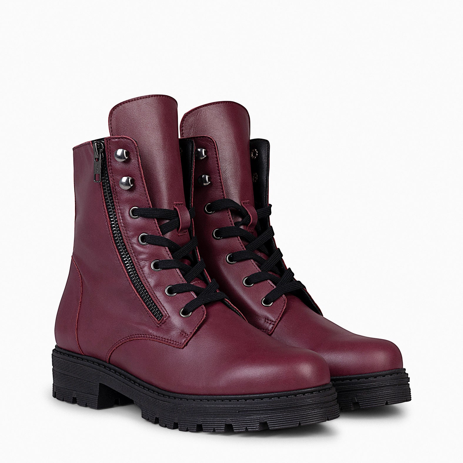 MILITAR – Botas militares de mujer BURDEOS