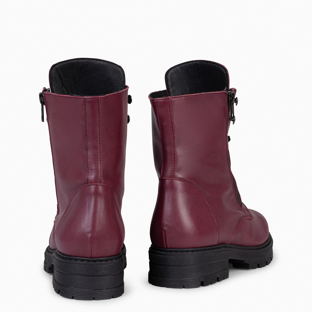 MILITAR – Botas militares de mujer BURDEOS