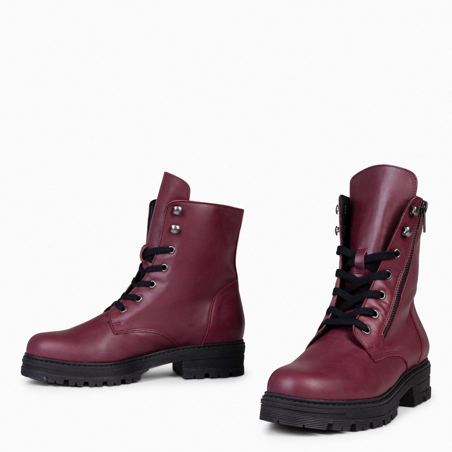 MILITAR – Botas militares de mujer BURDEOS