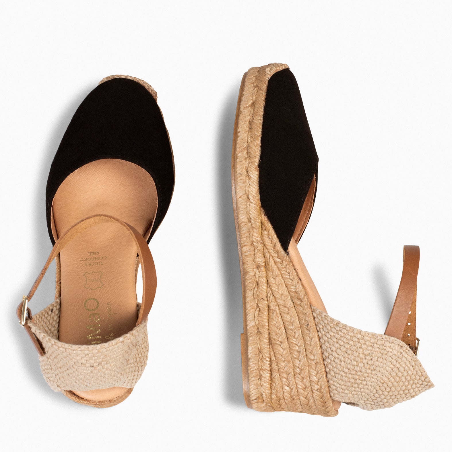 ALTEA - BLACK MID-WEDGE ESPADRILLE