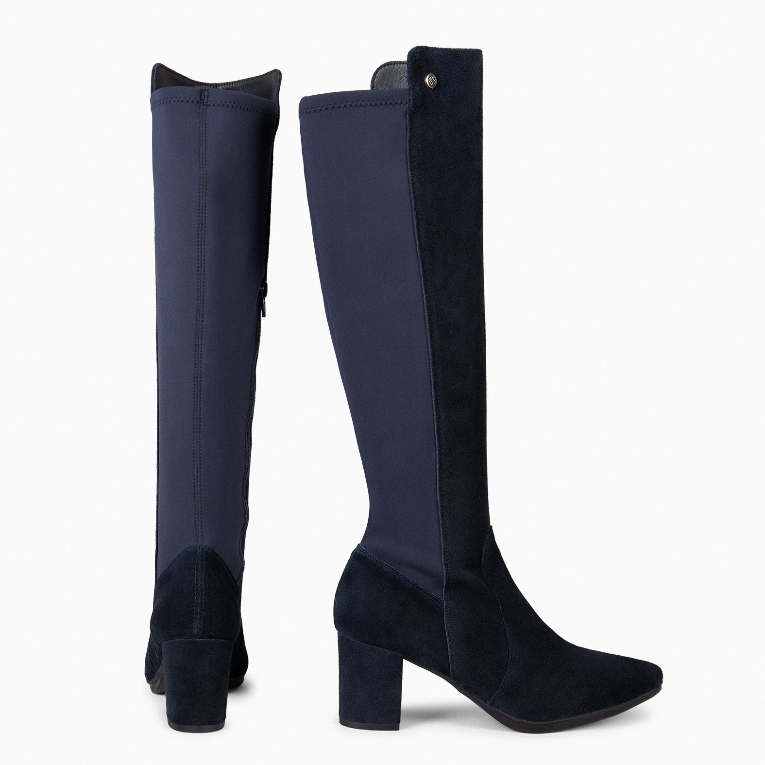 SUNSET - Botas con Tacón con elástico MARINO