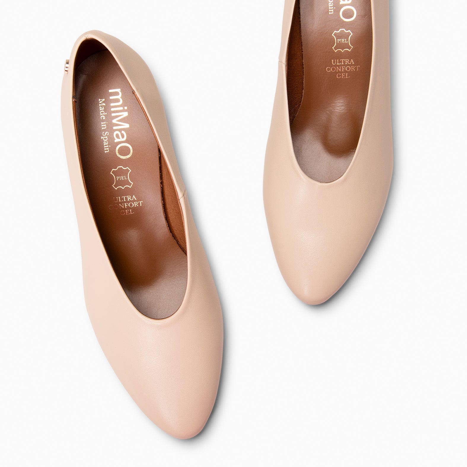 URBAN STYLE NAPA - BEIGE Wide heeled shoes