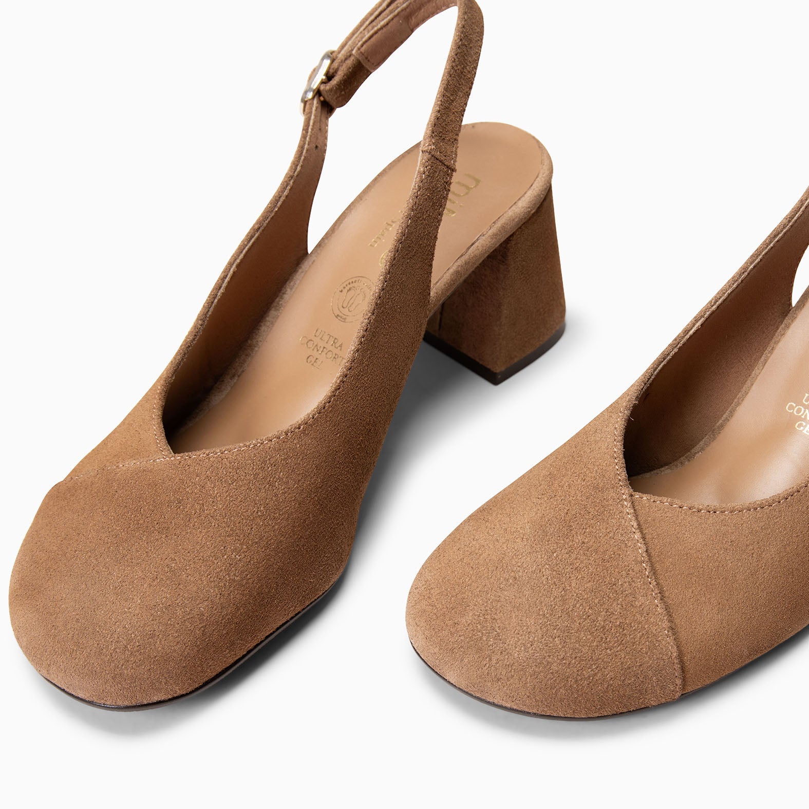 VEGA – Zapato de tacón ancho destalonado TAUPE