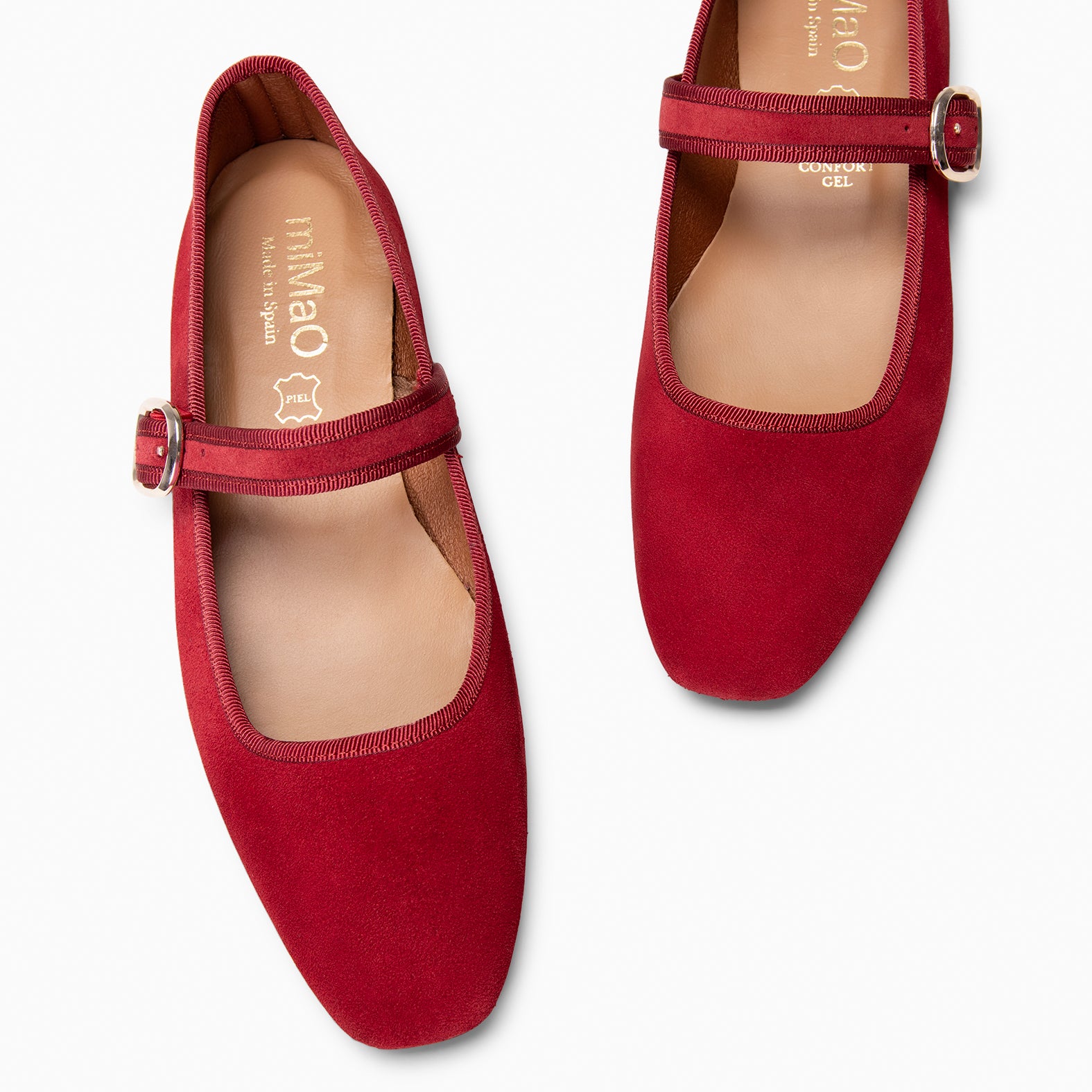 CLARA - RED square toe mary-janes