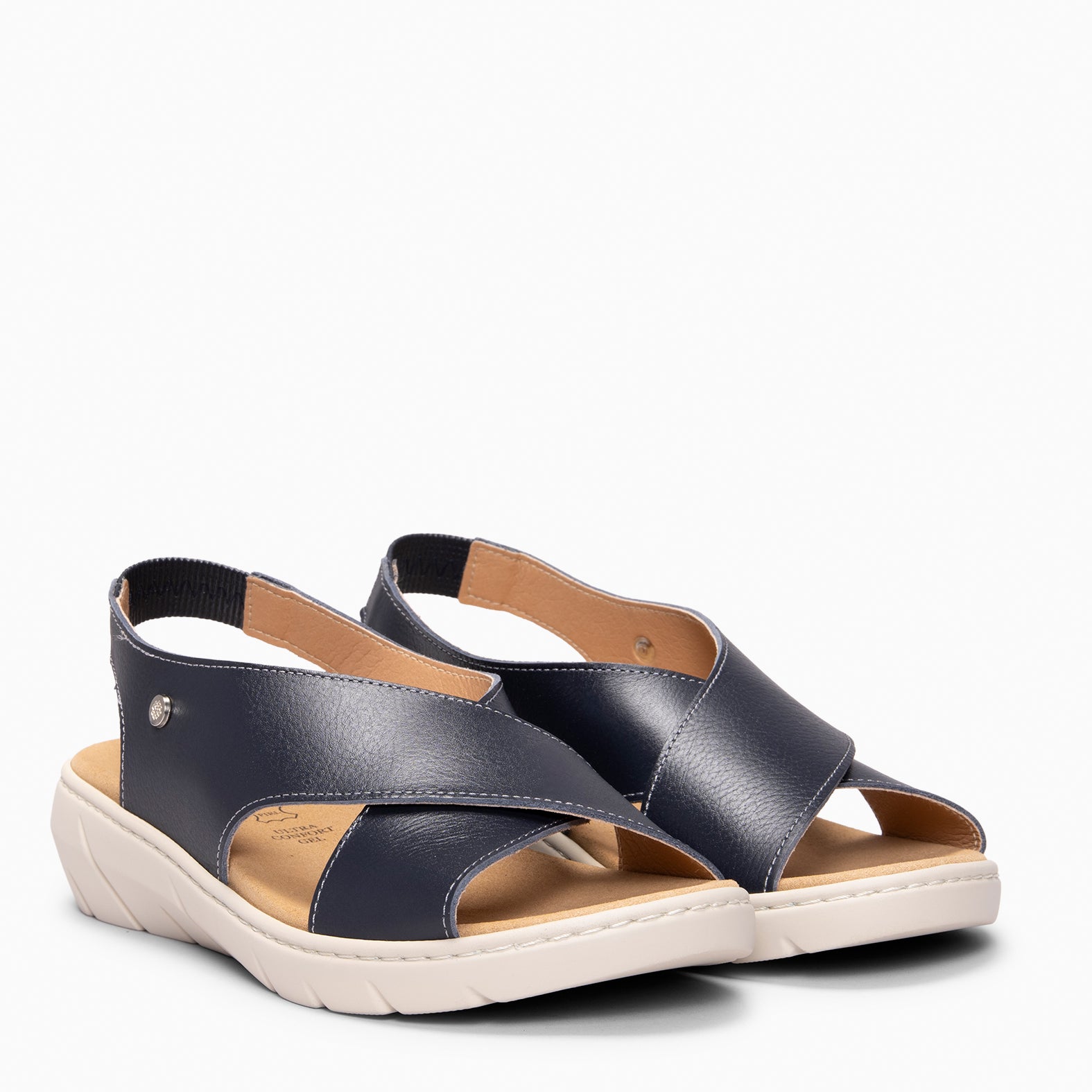 LUPÉ - Sandálias slingback com palmilha removível MARINHO