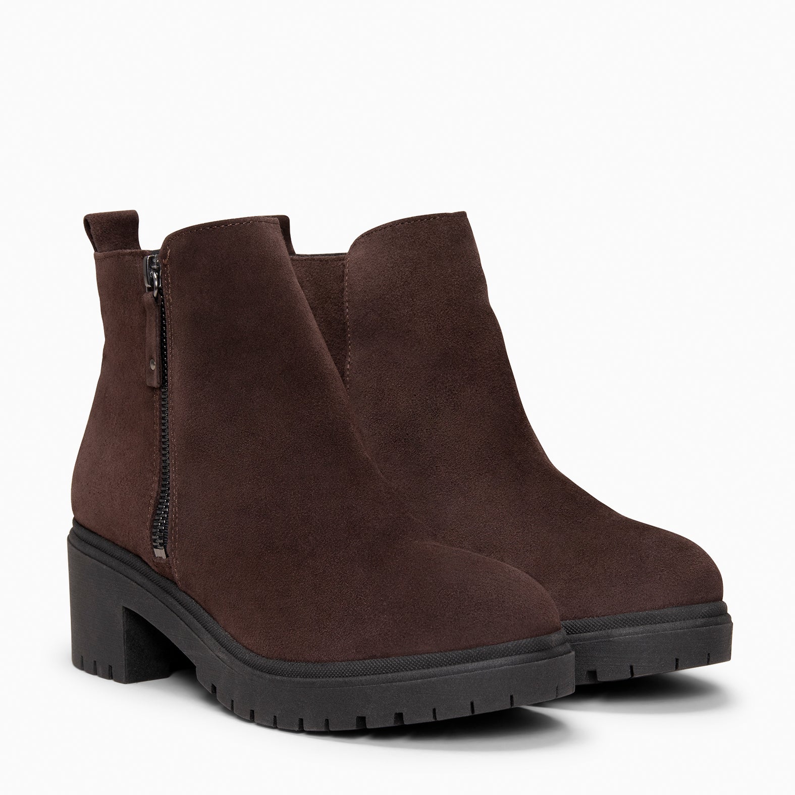 POP - Botín de piel hidrófugo MARRON