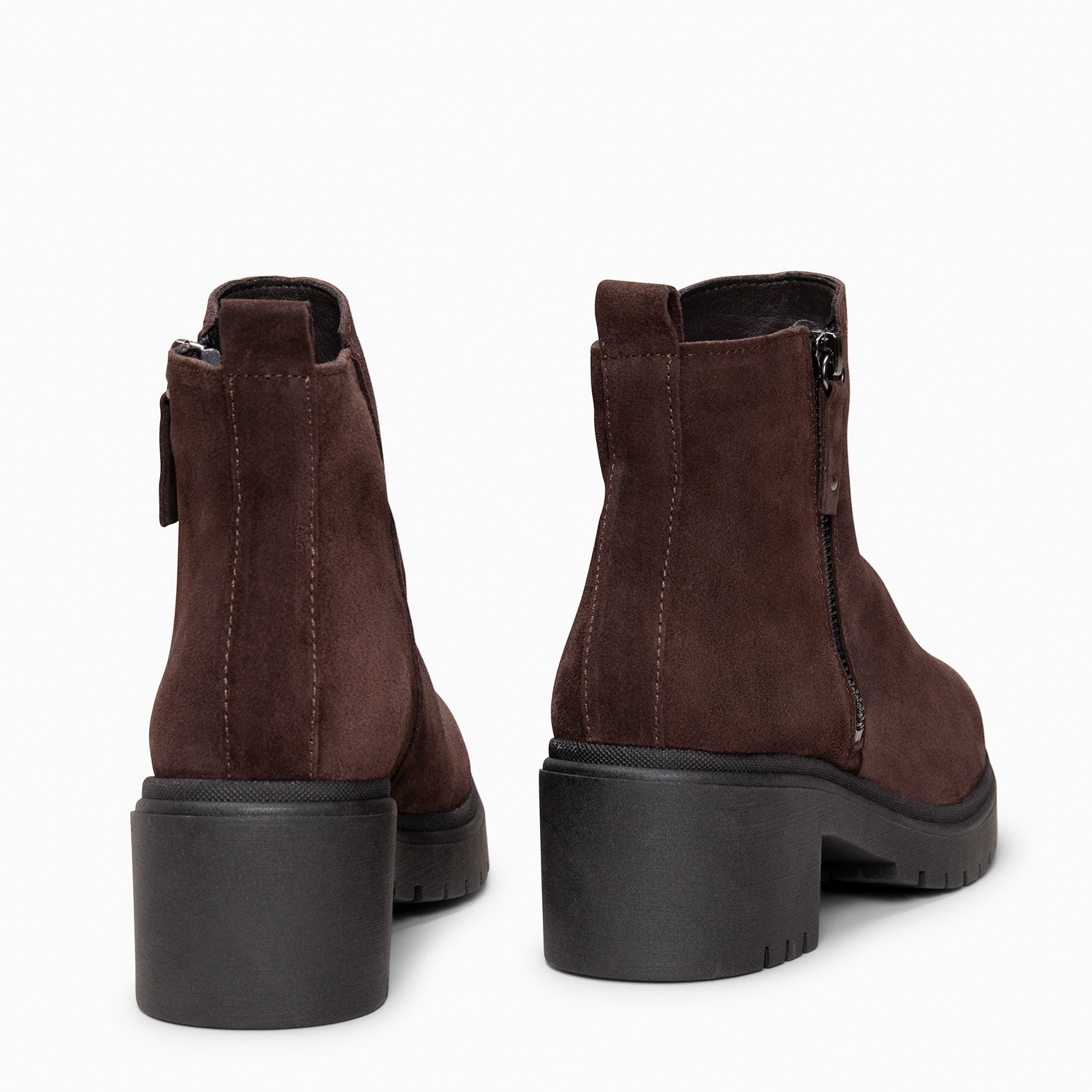 POP - Botín de piel hidrófugo MARRON