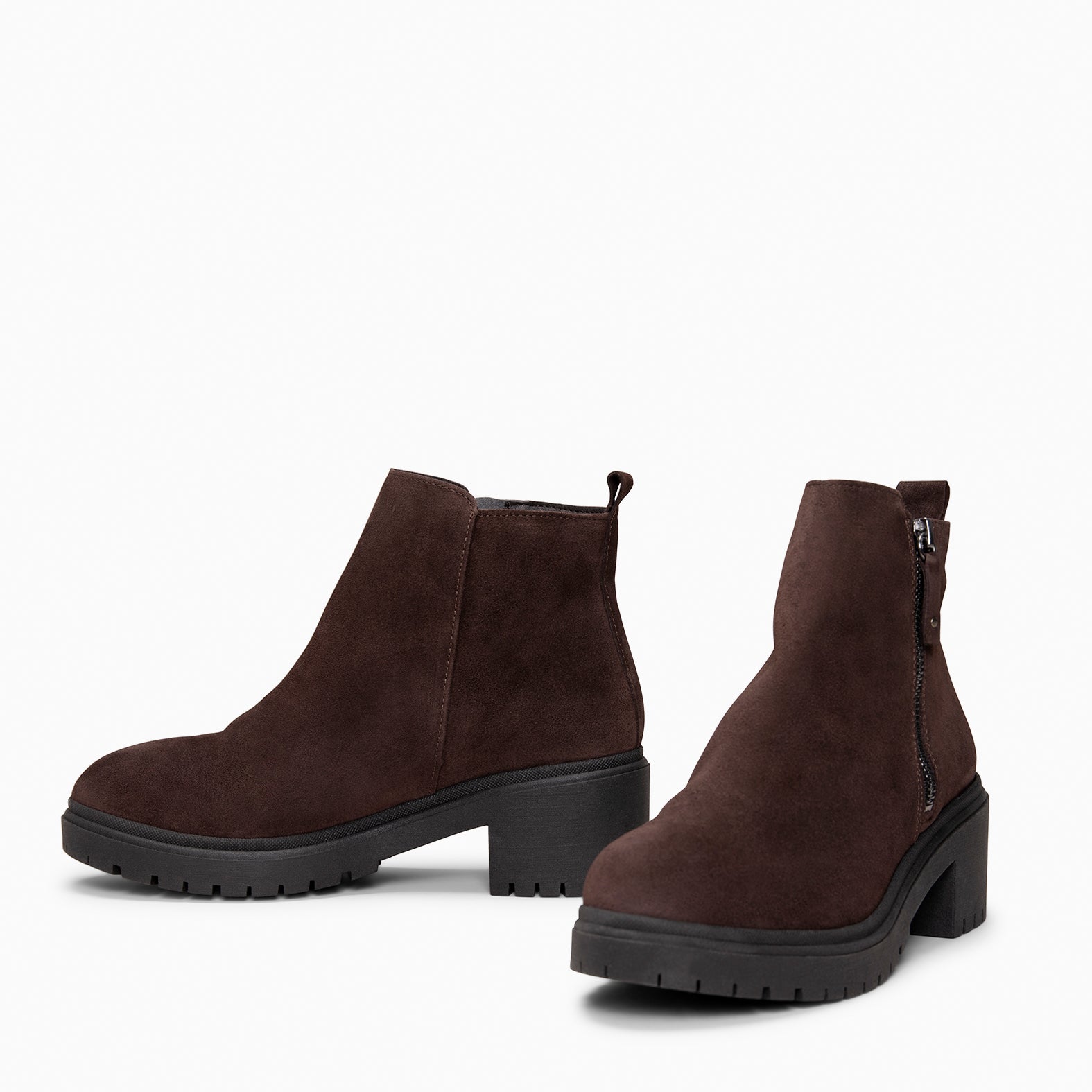 POP - Botín de piel hidrófugo MARRON