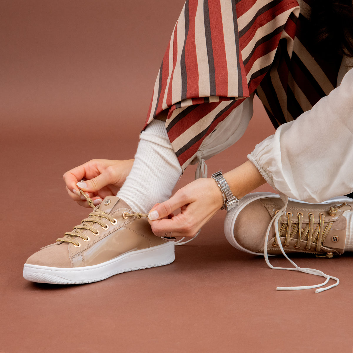 NANTES - Nude Patent Leather sneakers