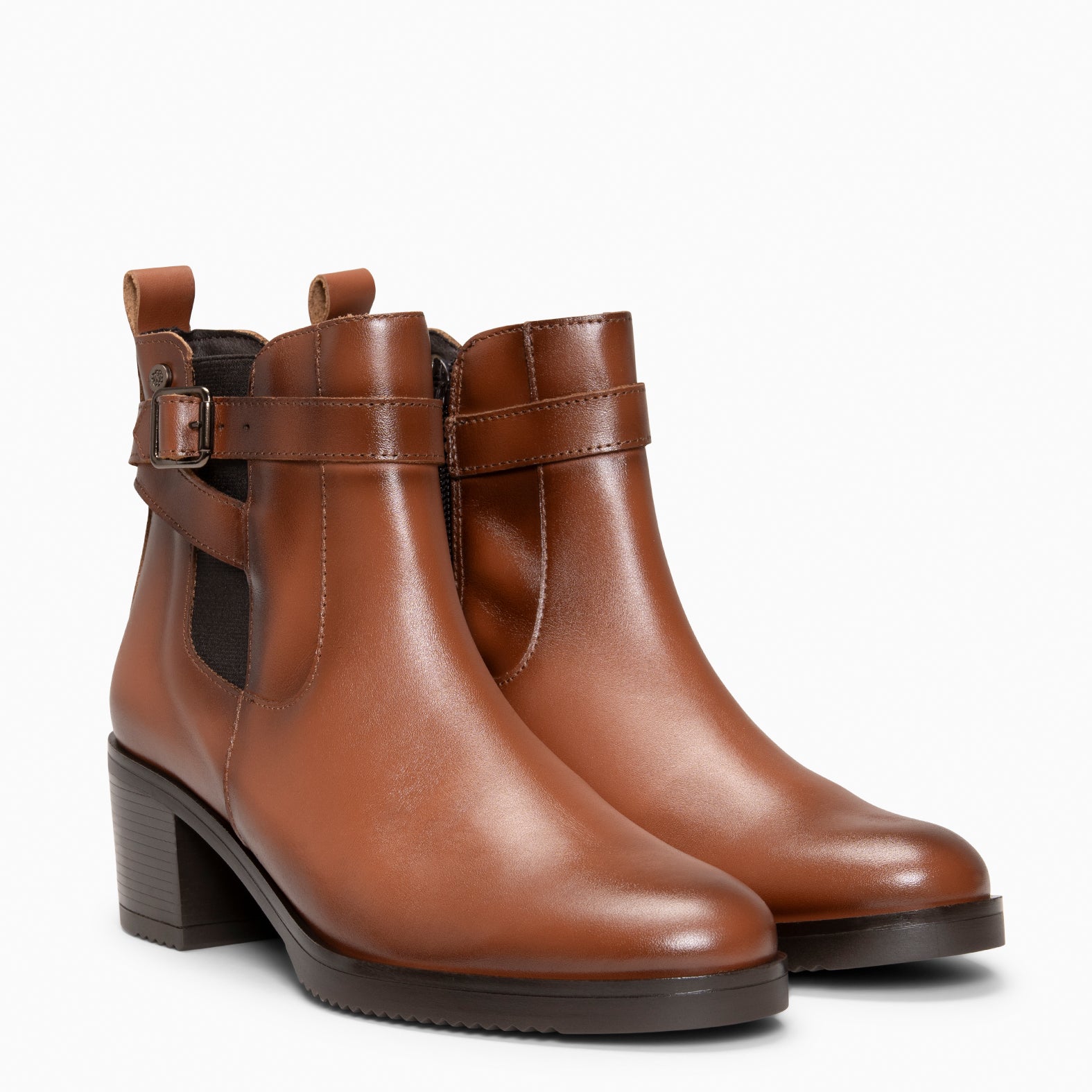 LEMY - Bottines élégantes en cuir CAMEL
