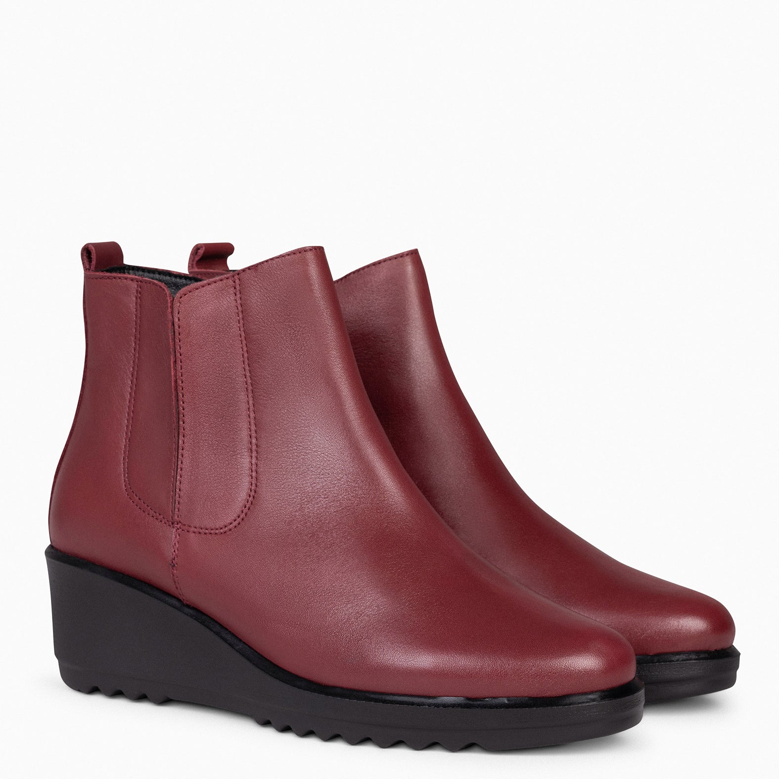 CARLI - BURGUNDY Women wedge booties