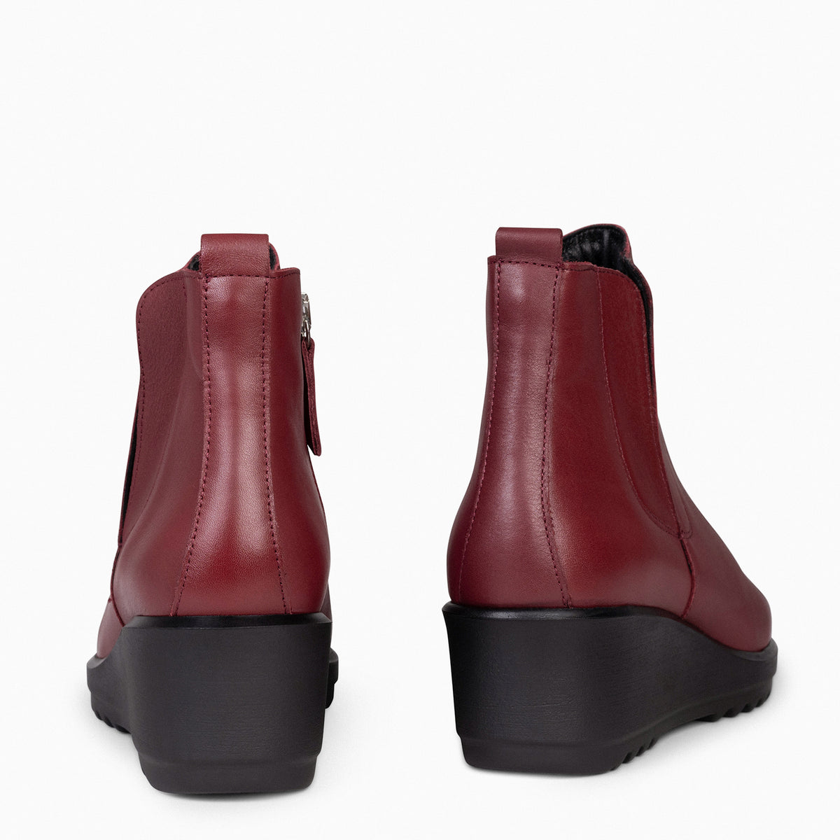 CARLI - BURGUNDY Women wedge booties