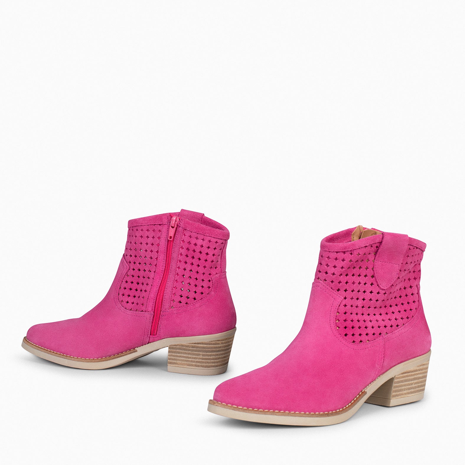 HOUSTON – Botines cowboy con tacón ROSA