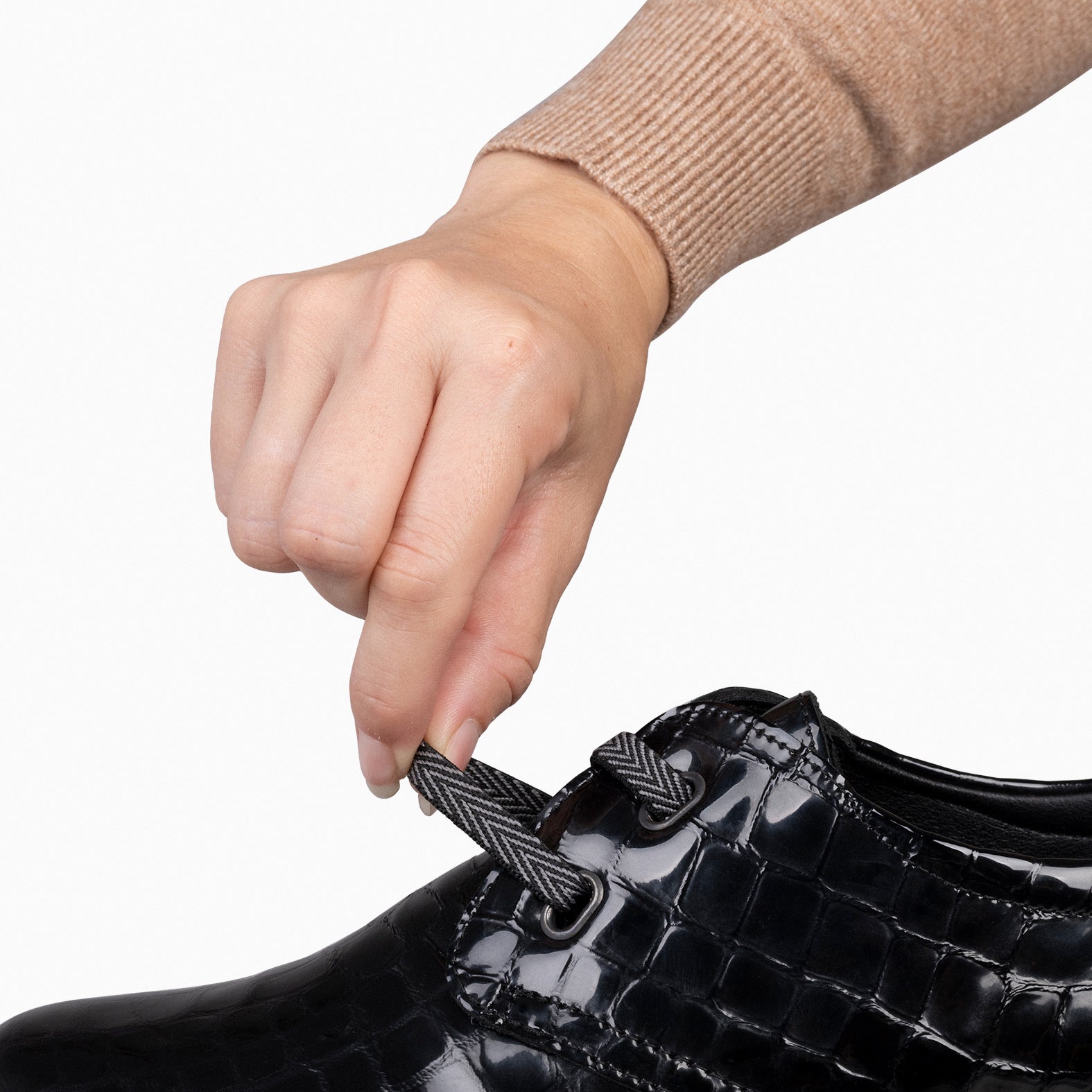 BLUCHER COCO - Mocasín cordones elásticos NEGRO