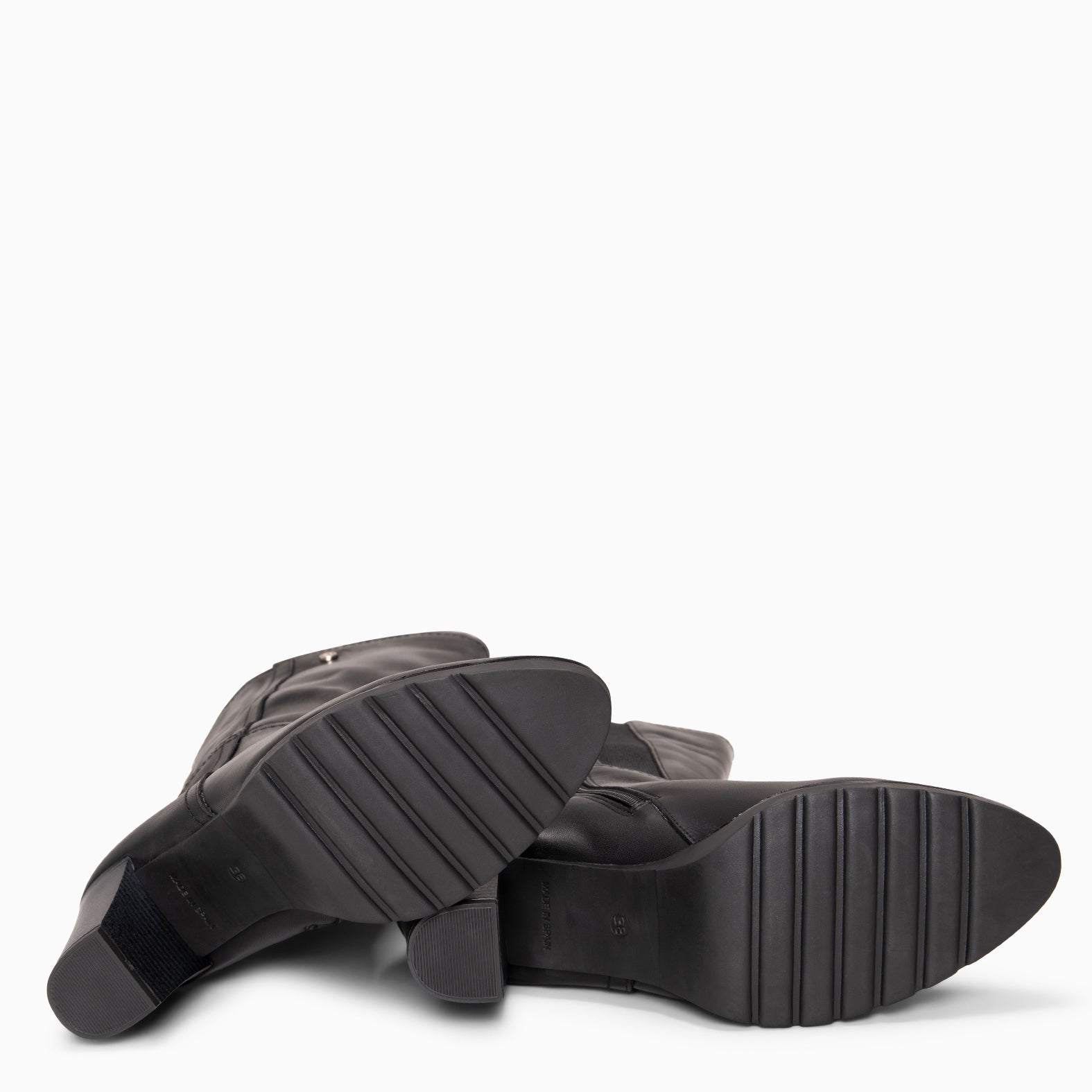 ARIANA XL - Botas de tacón y plataforma altas de piel NEGRO