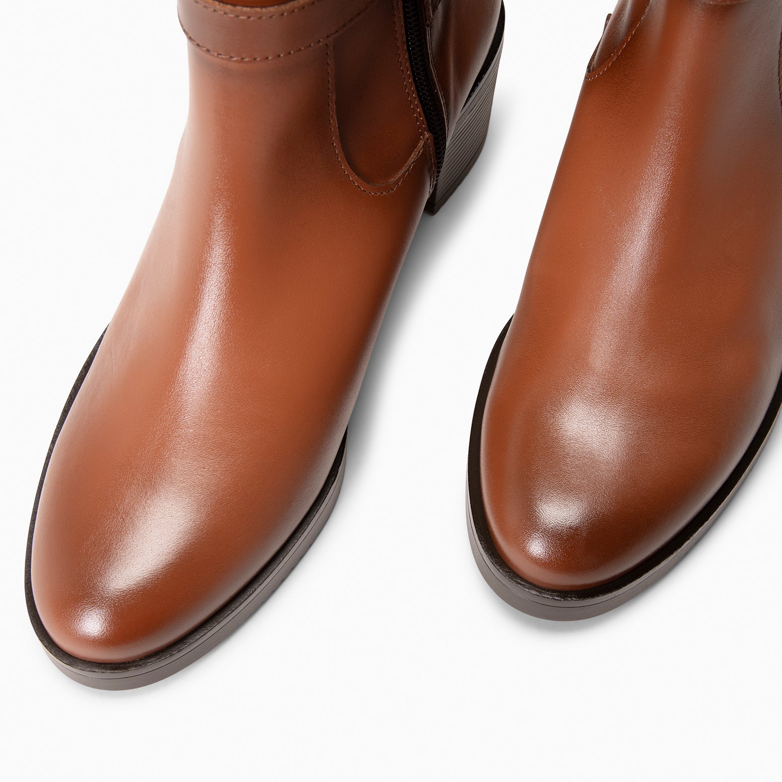 LEMY - Bottines élégantes en cuir CAMEL