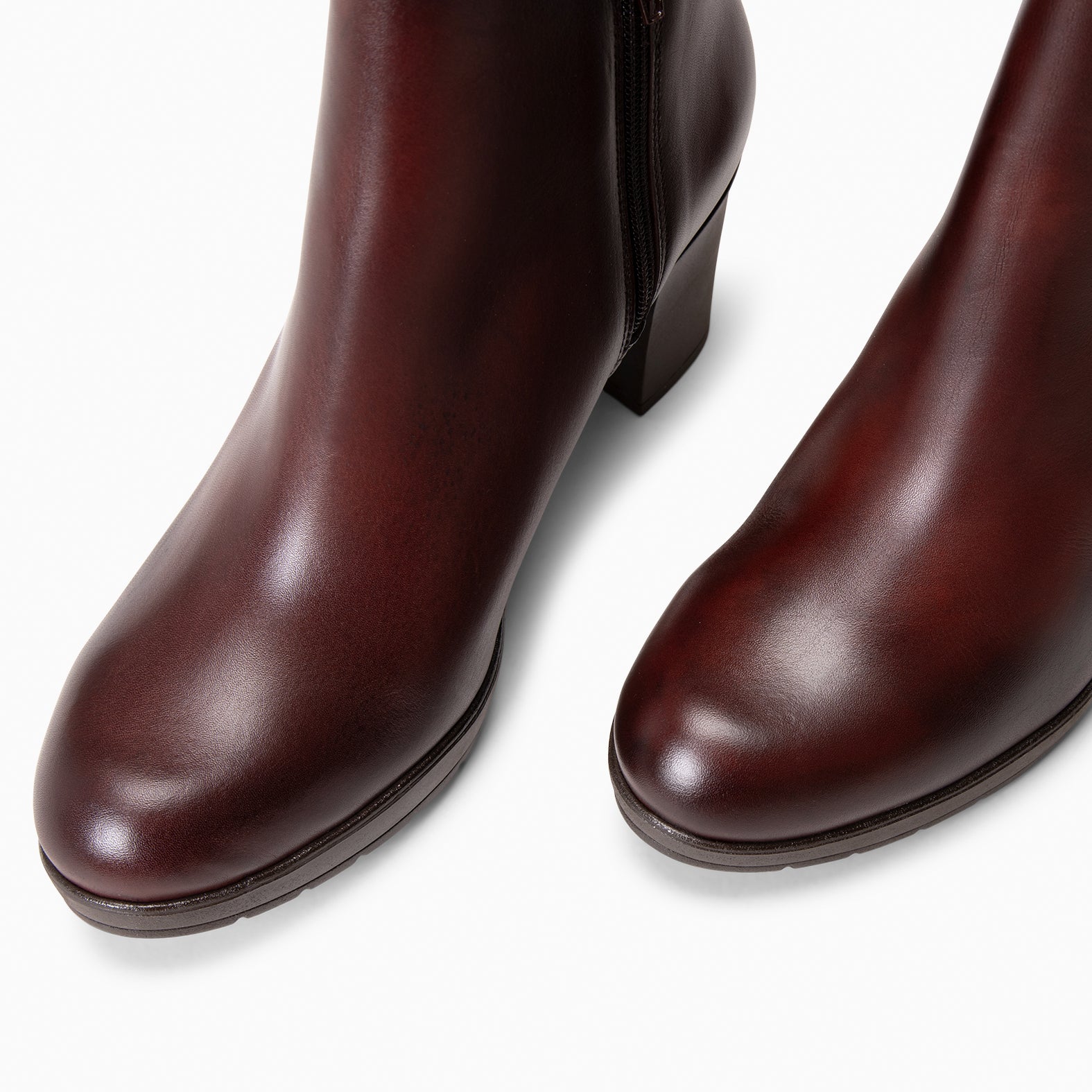 SABRINA – Botin de tacón alto con elástico lateral MARRON