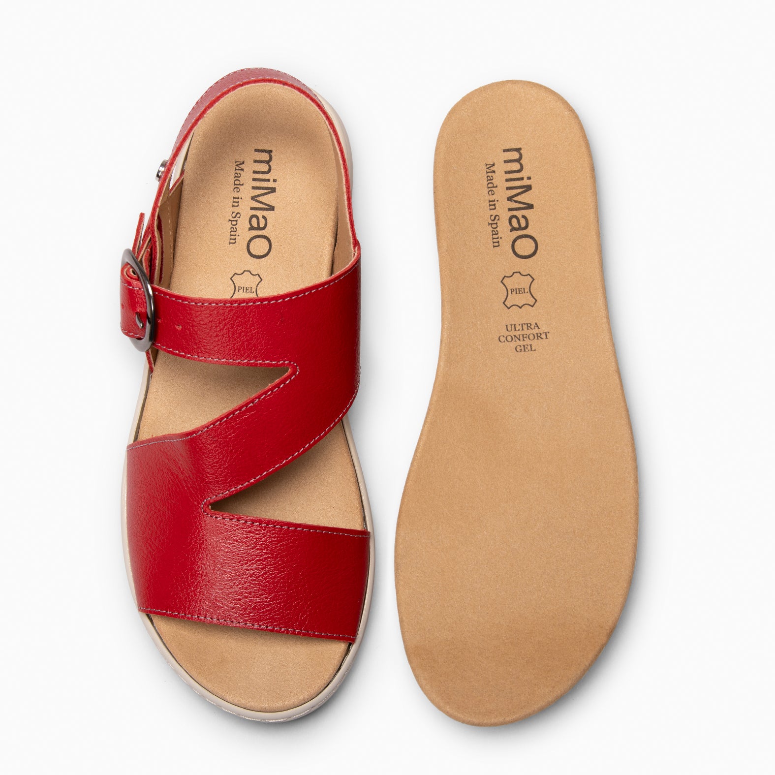 NATURA - Sandales à semelle amovible ROUGE