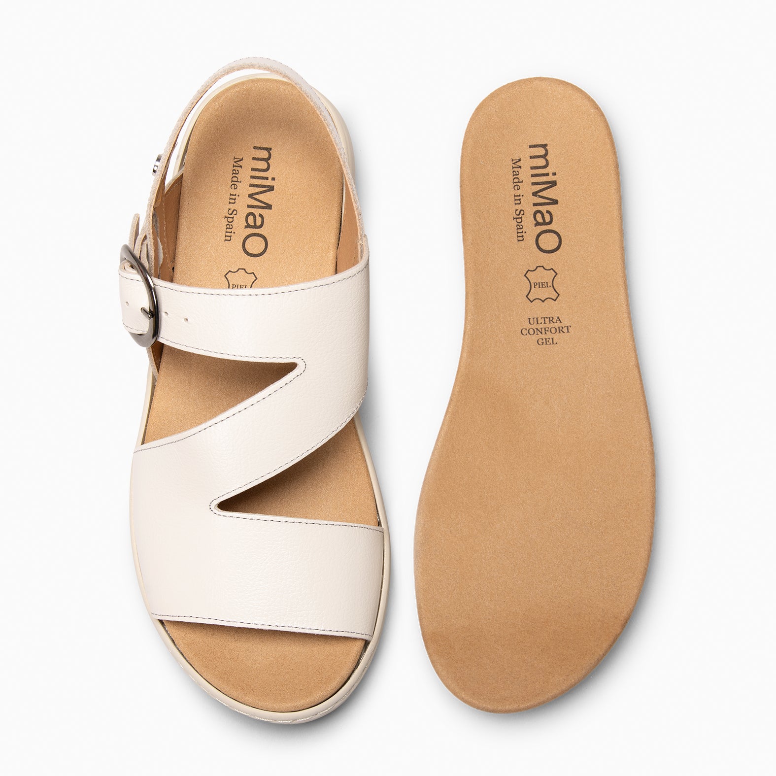 NATURA - Sandales à semelle amovible BLANC