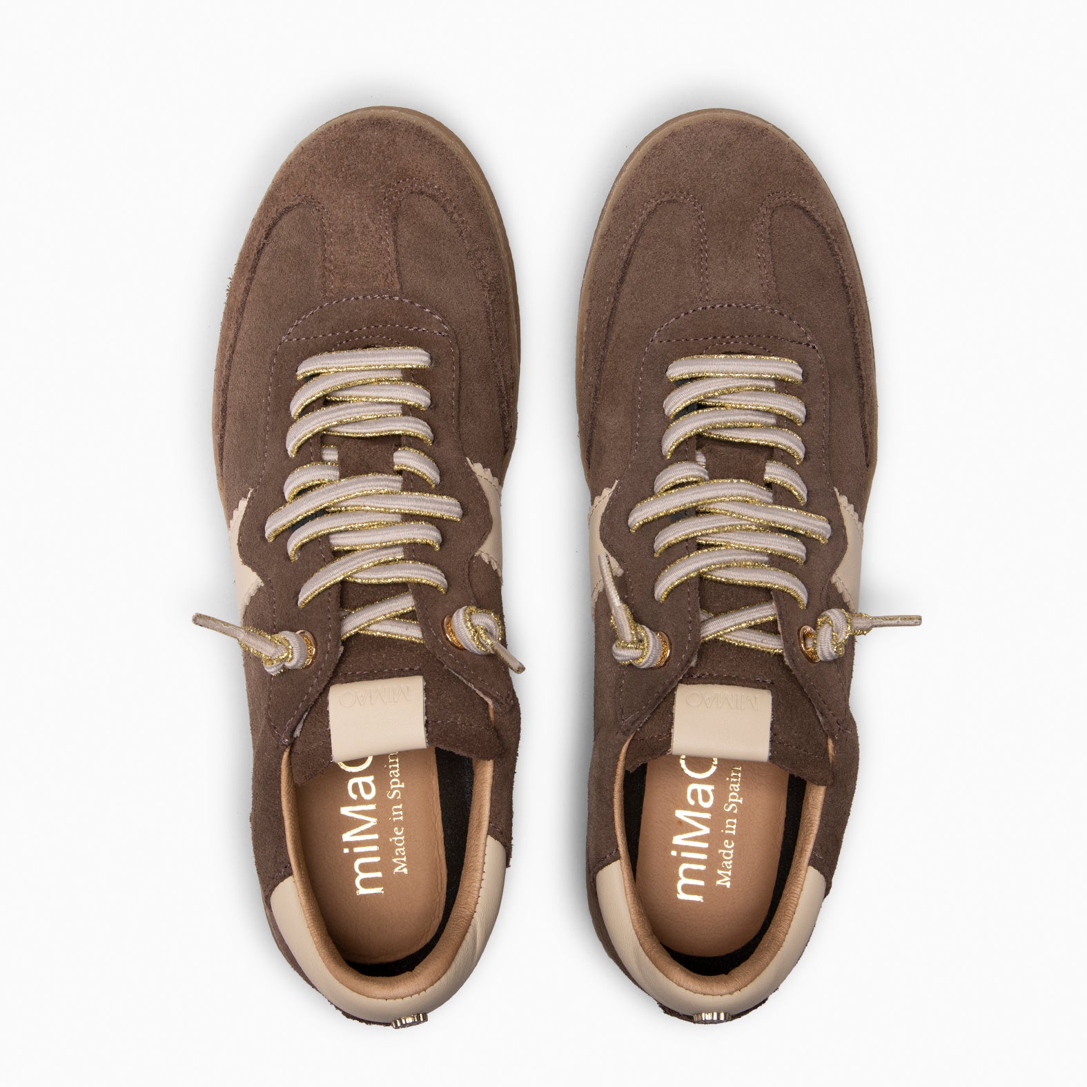 STÜDIO 01 - Baskets pour femme en daim TAUPE