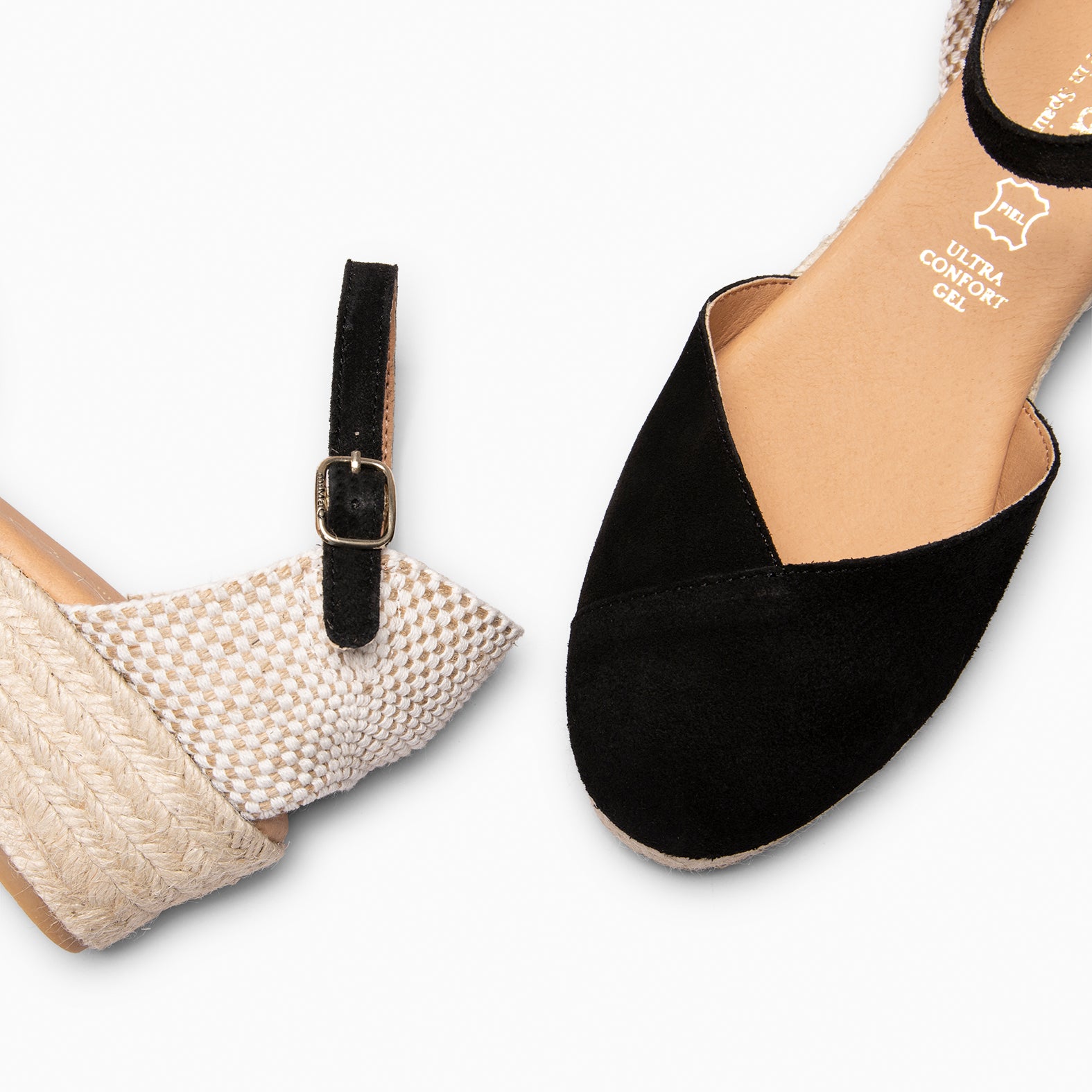 ICA - Espadrilles à petit talon NOIR