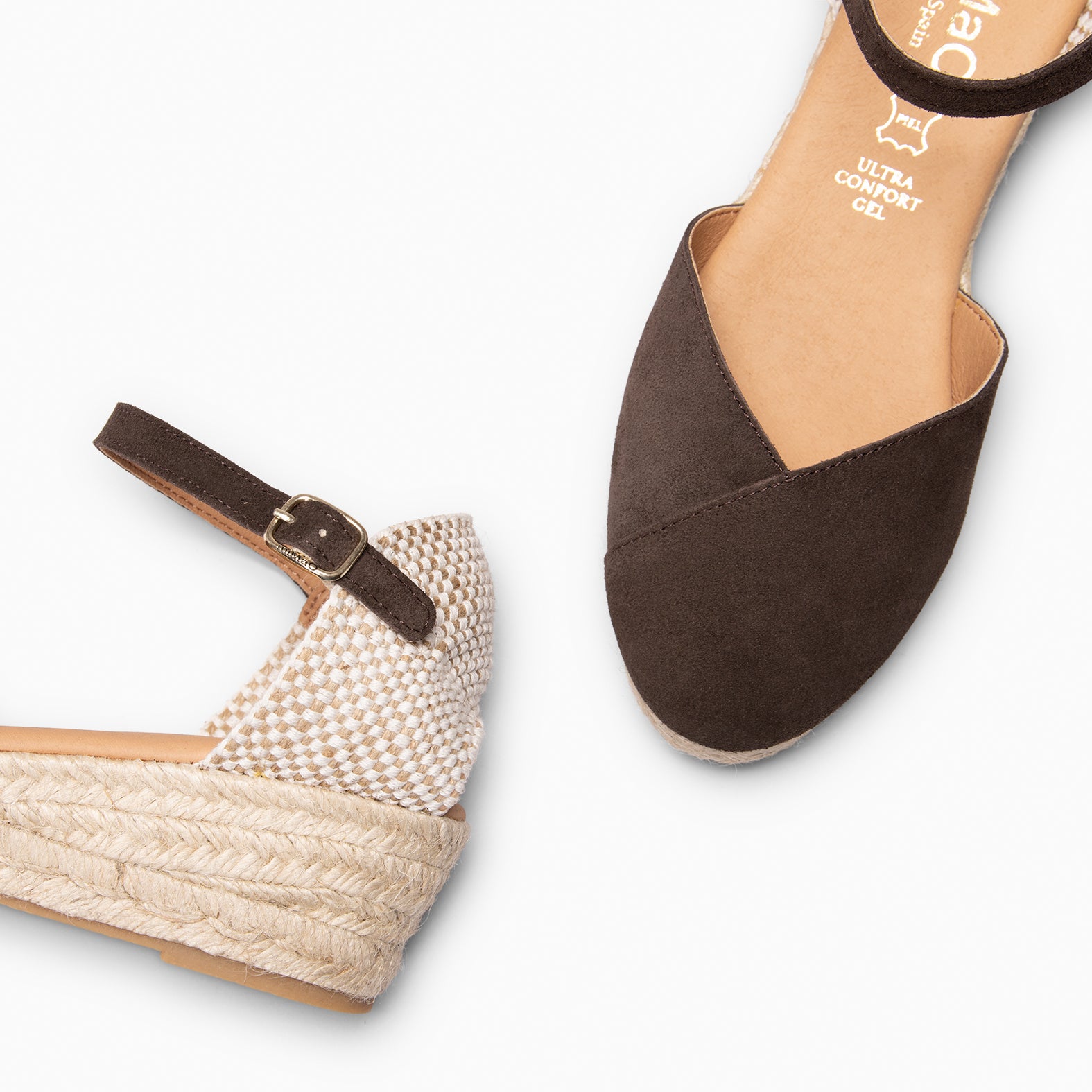 ICA - Espadrilles à petit talon MARRON