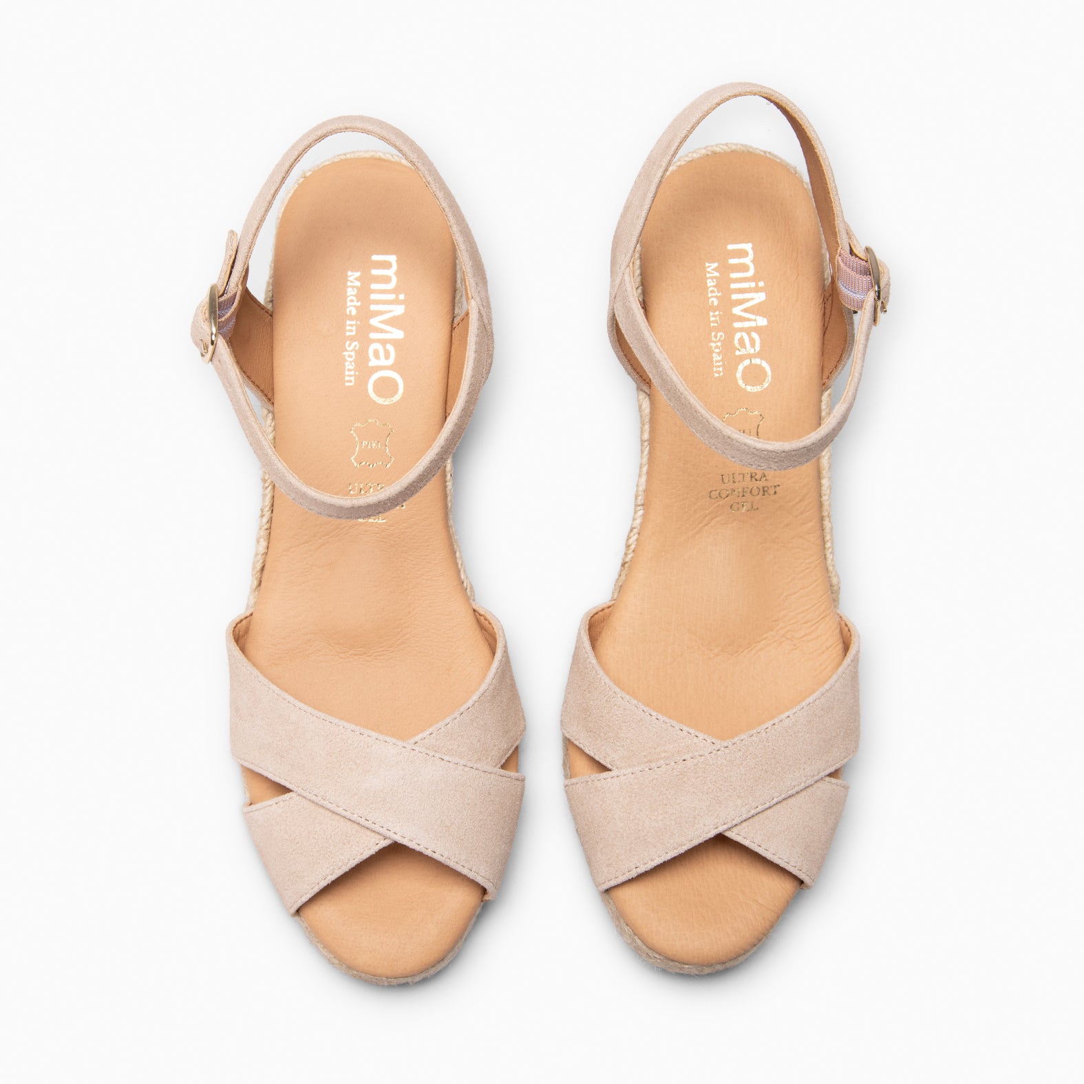 CALPE - Espadrilles à talon en daim BEIGE