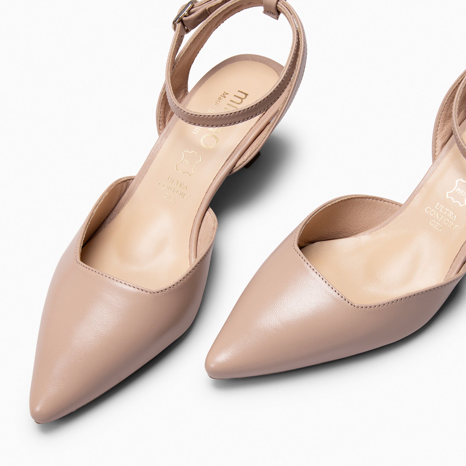 DANIELA - BEIGE Kitten heel slingbacks