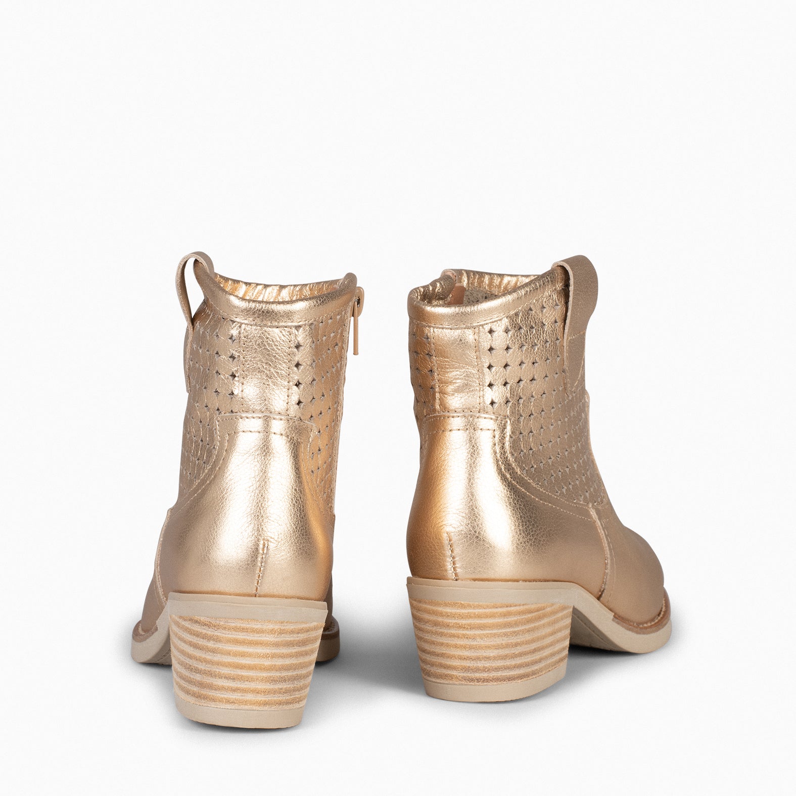 HOUSTON – GOLDEN cowboy booties with heel
