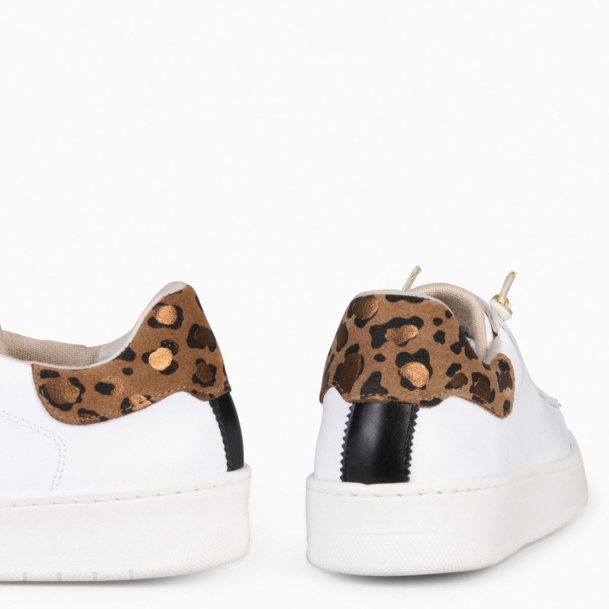 NANTES - Zapatillas Elegantes Blanco y LEOPARDO