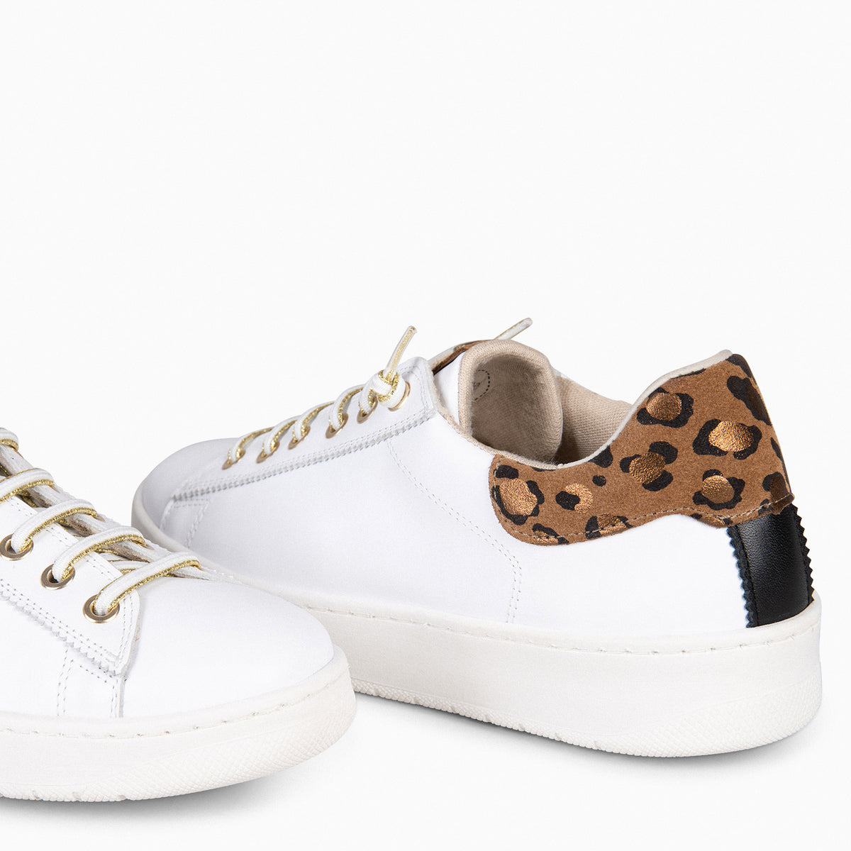 NANTES - Zapatillas Elegantes Blanco y LEOPARDO