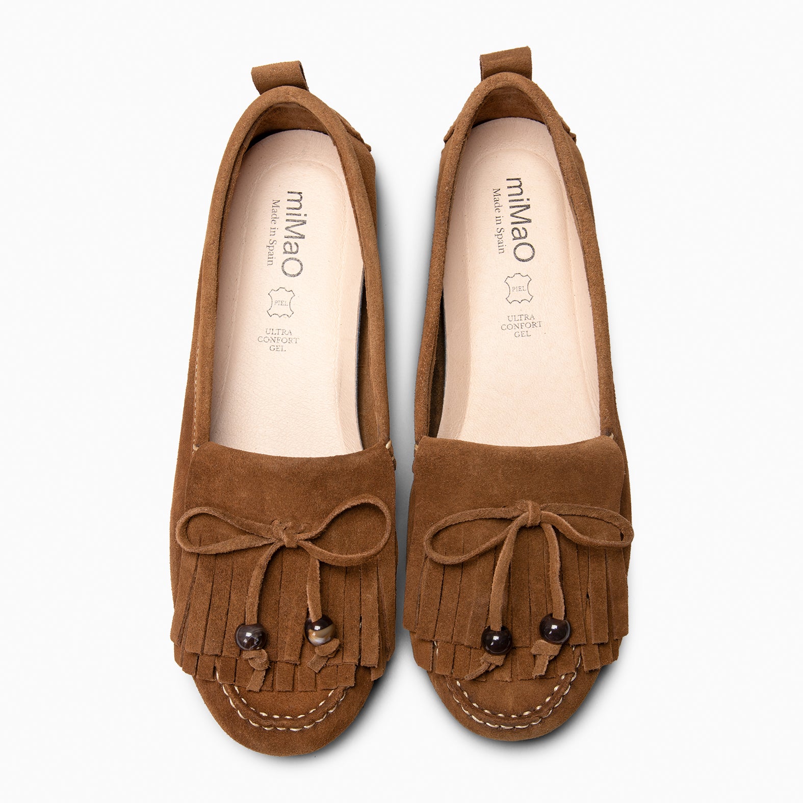 HABANA - Mocasines planos de ante con flecos y borlas CUERO