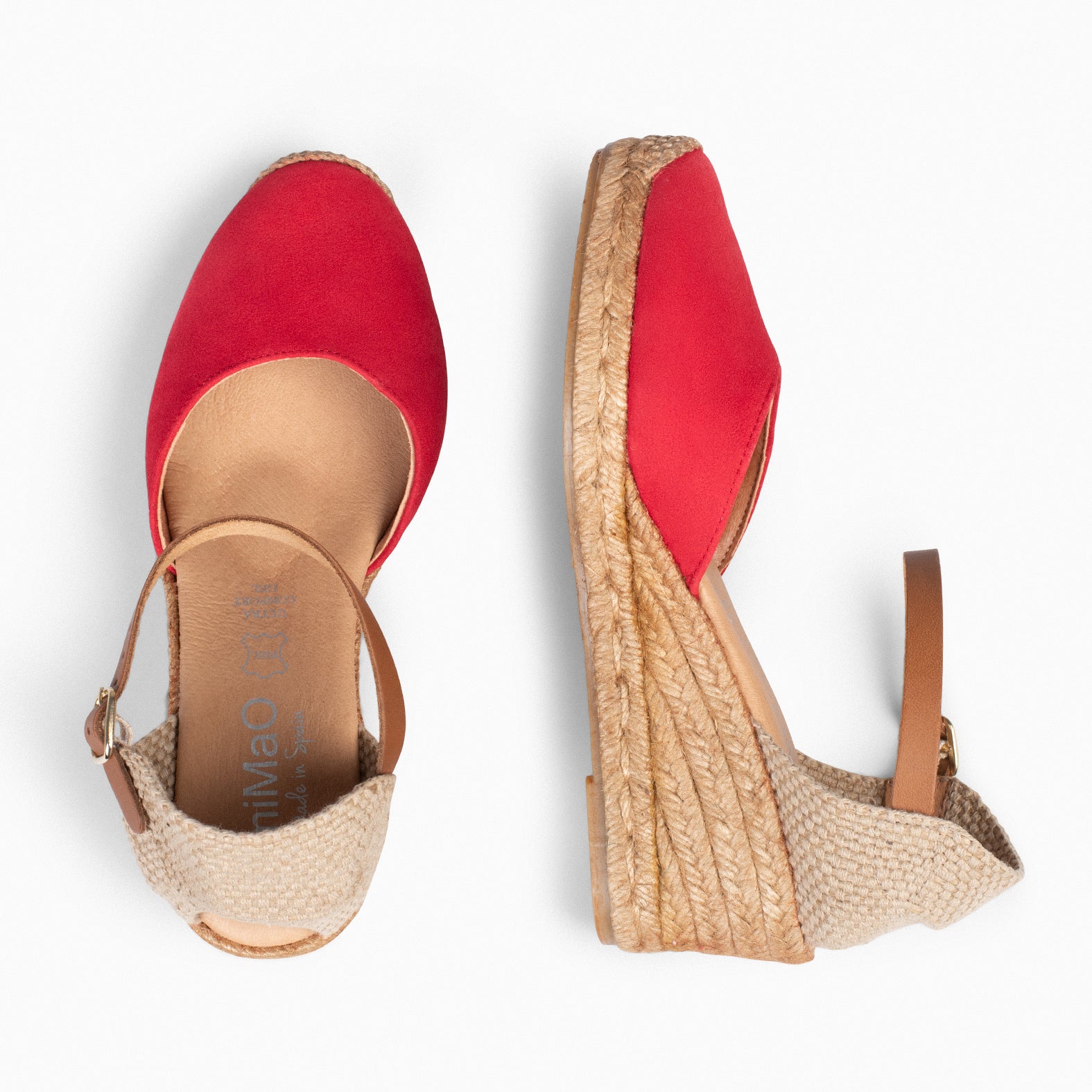 ALTEA – Espadrilles à talon compensé ROUGE