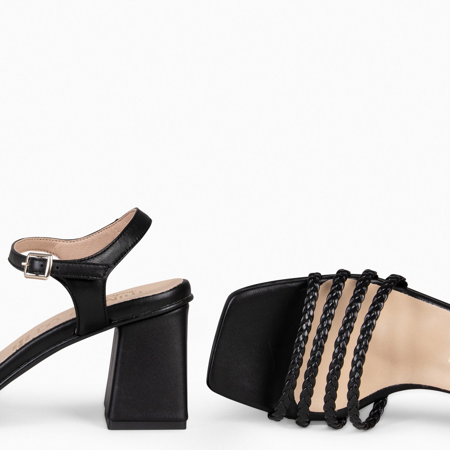 TINA – Sandales élégantes tressées NOIR