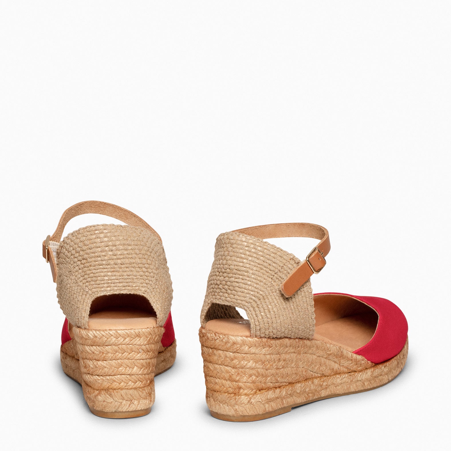 ALTEA – Espadrilles à talon compensé ROUGE