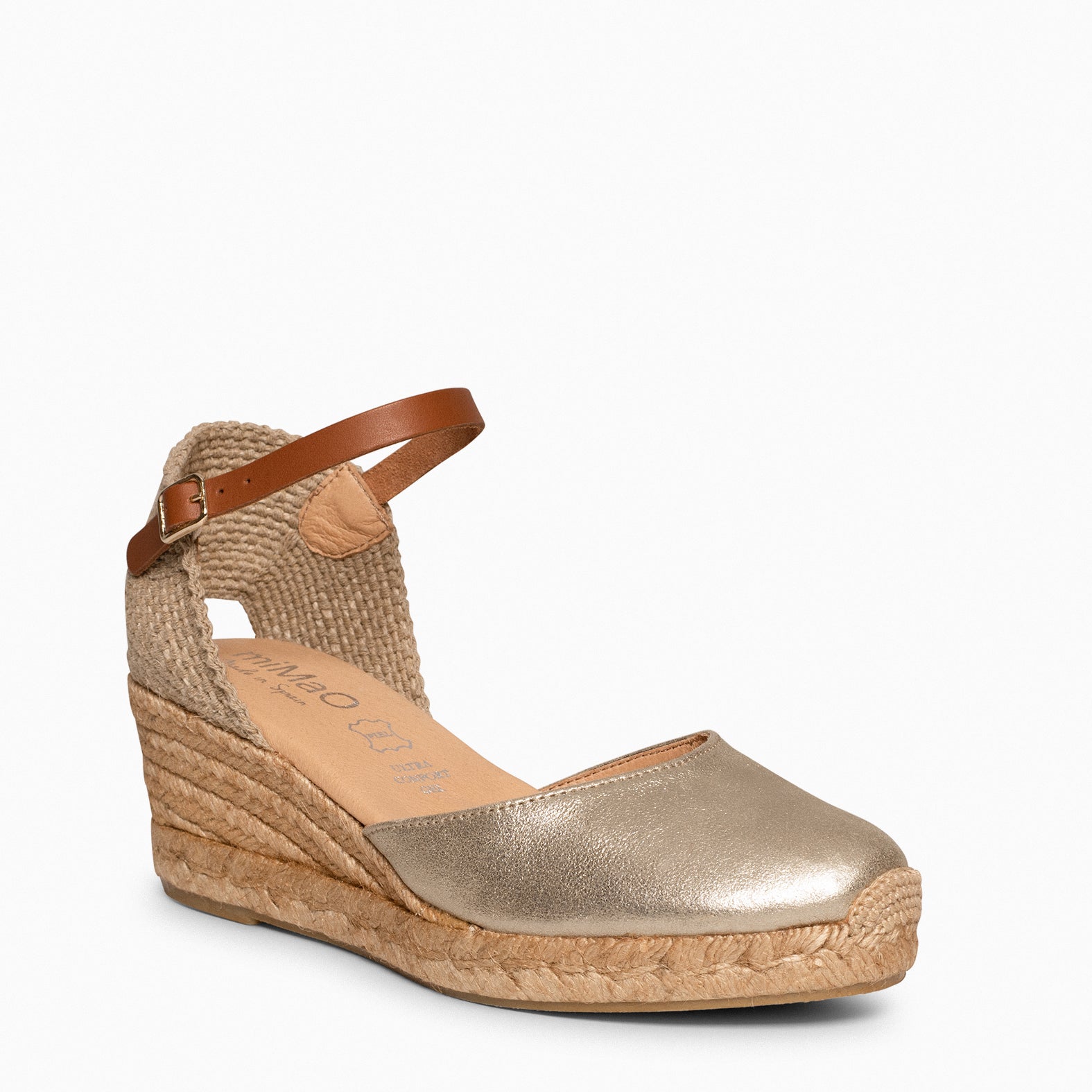 ALTEA - GOLDEN MID-WEDGE ESPADRILLE