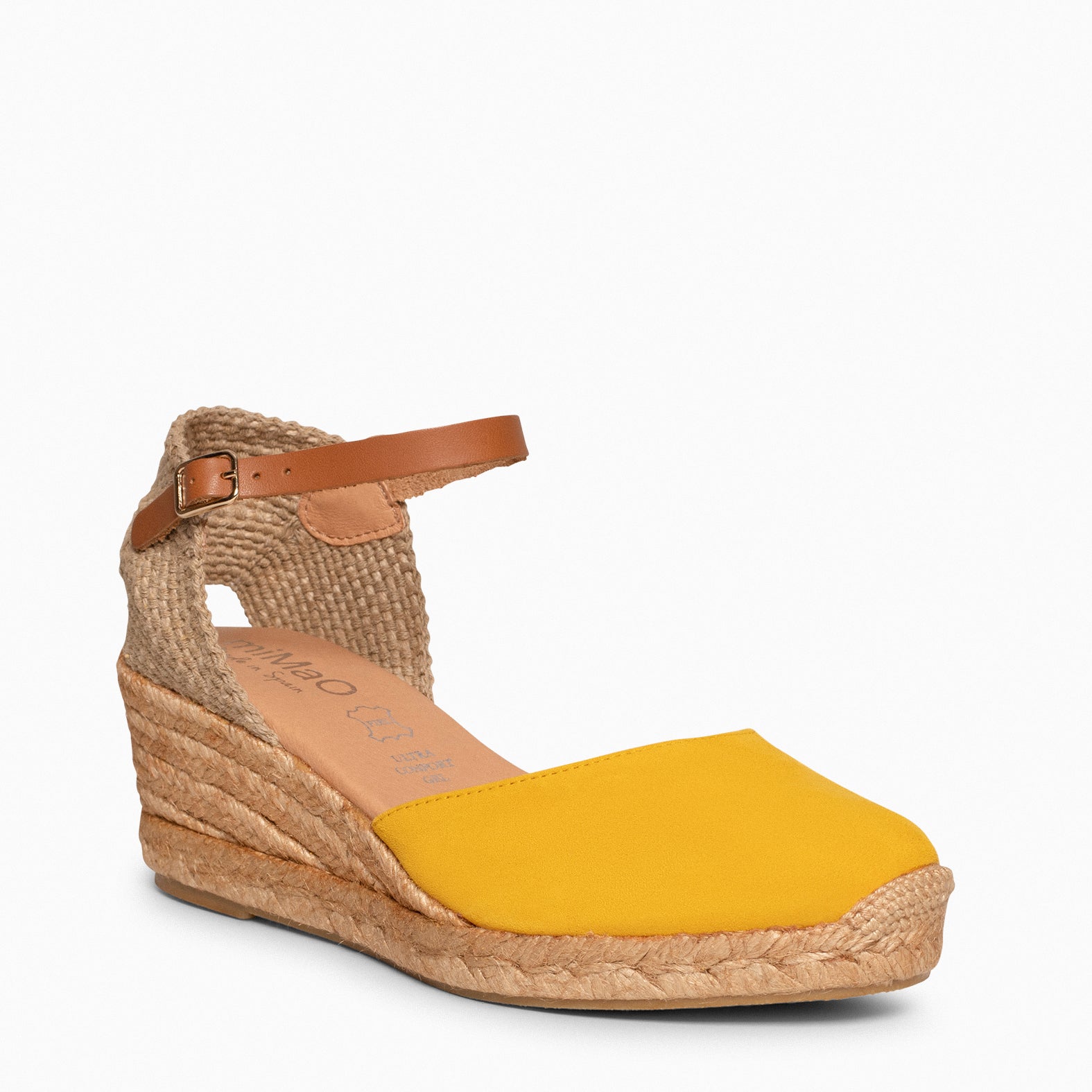 ALTEA – Espadrilles à talon compensé JAUNE