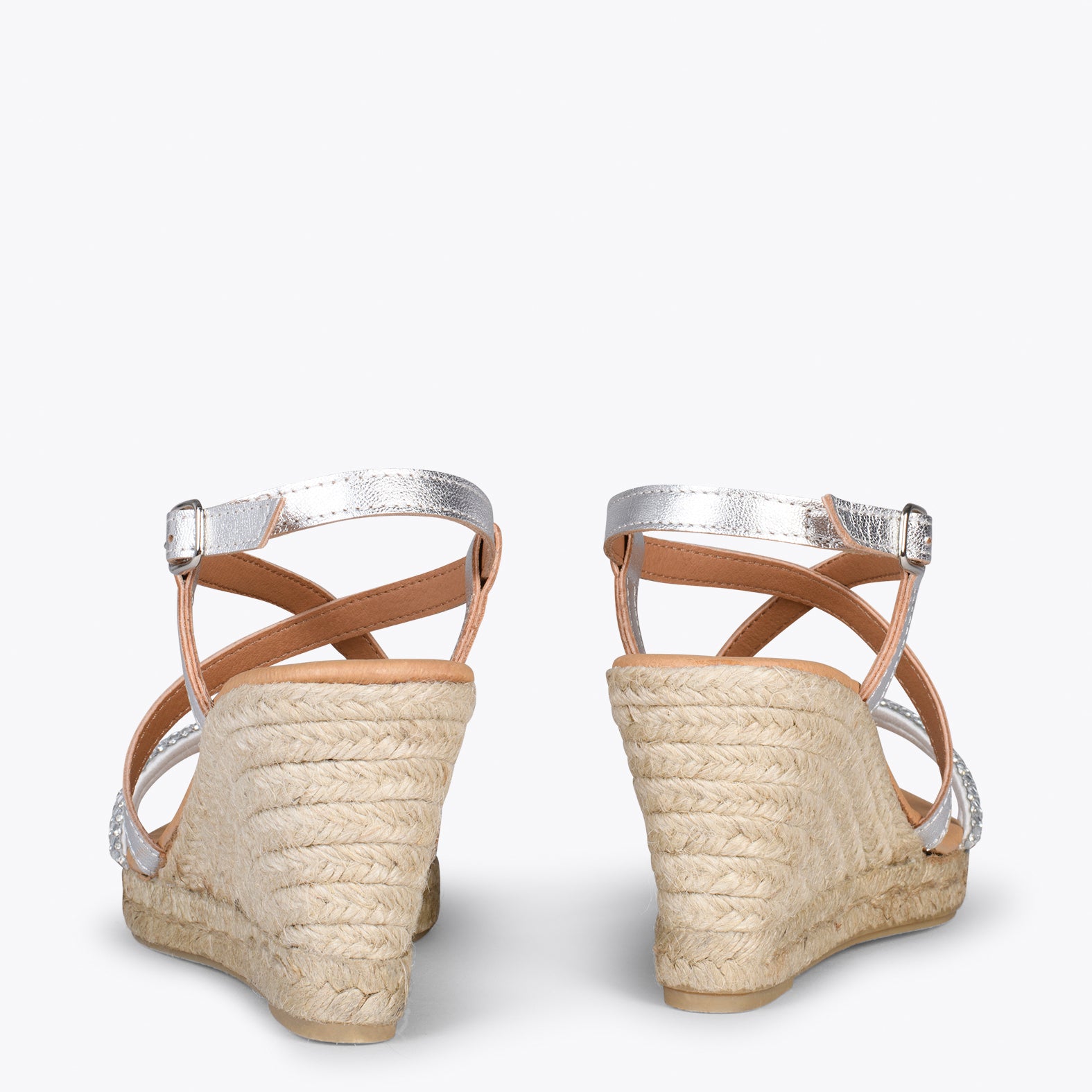 MORAIRA - Espadrilles à talon compensé ARGENTÉ